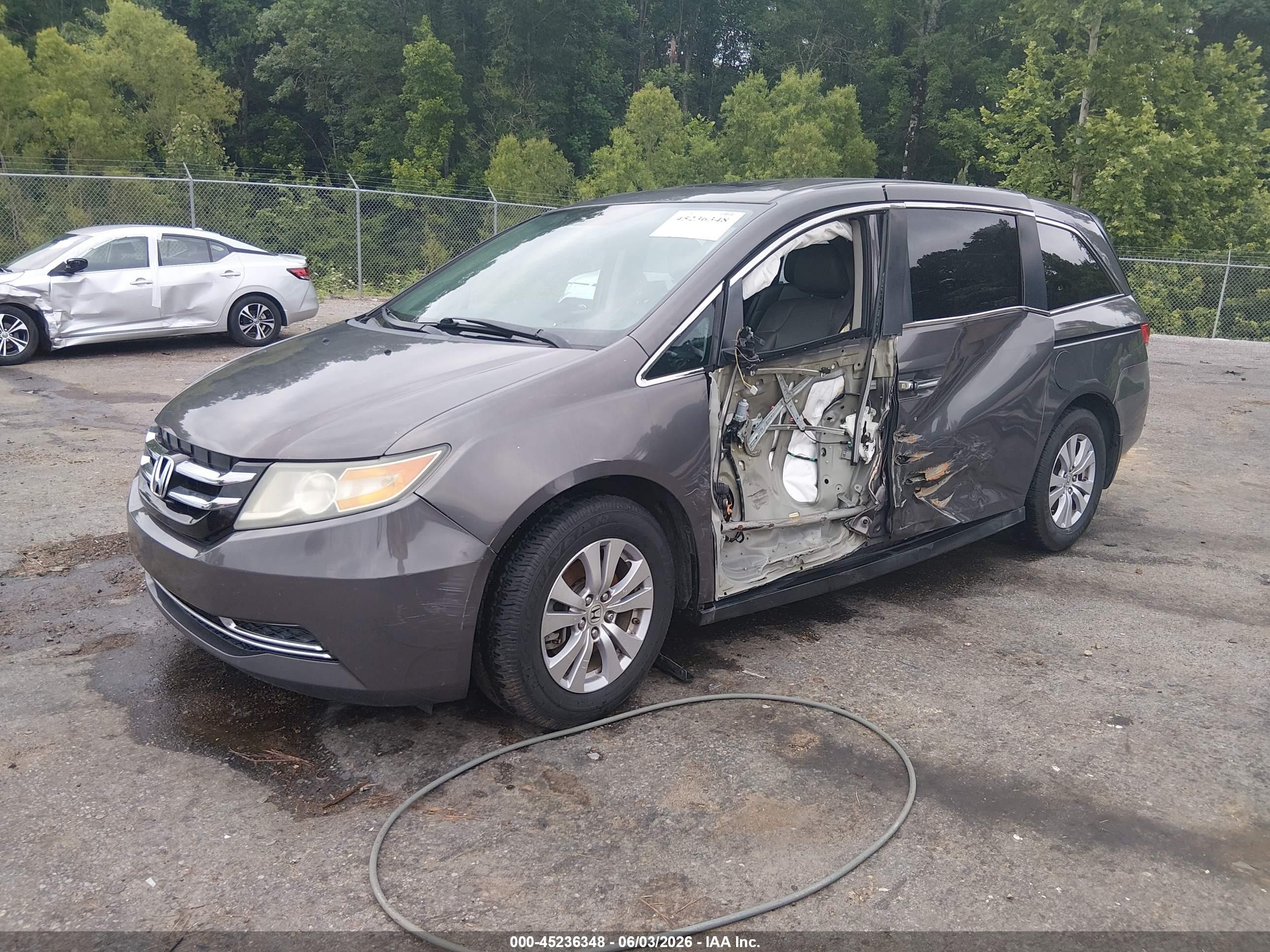 2015 Honda Odyssey Ex-l Gray vin: 5FNRL5H62FB001973