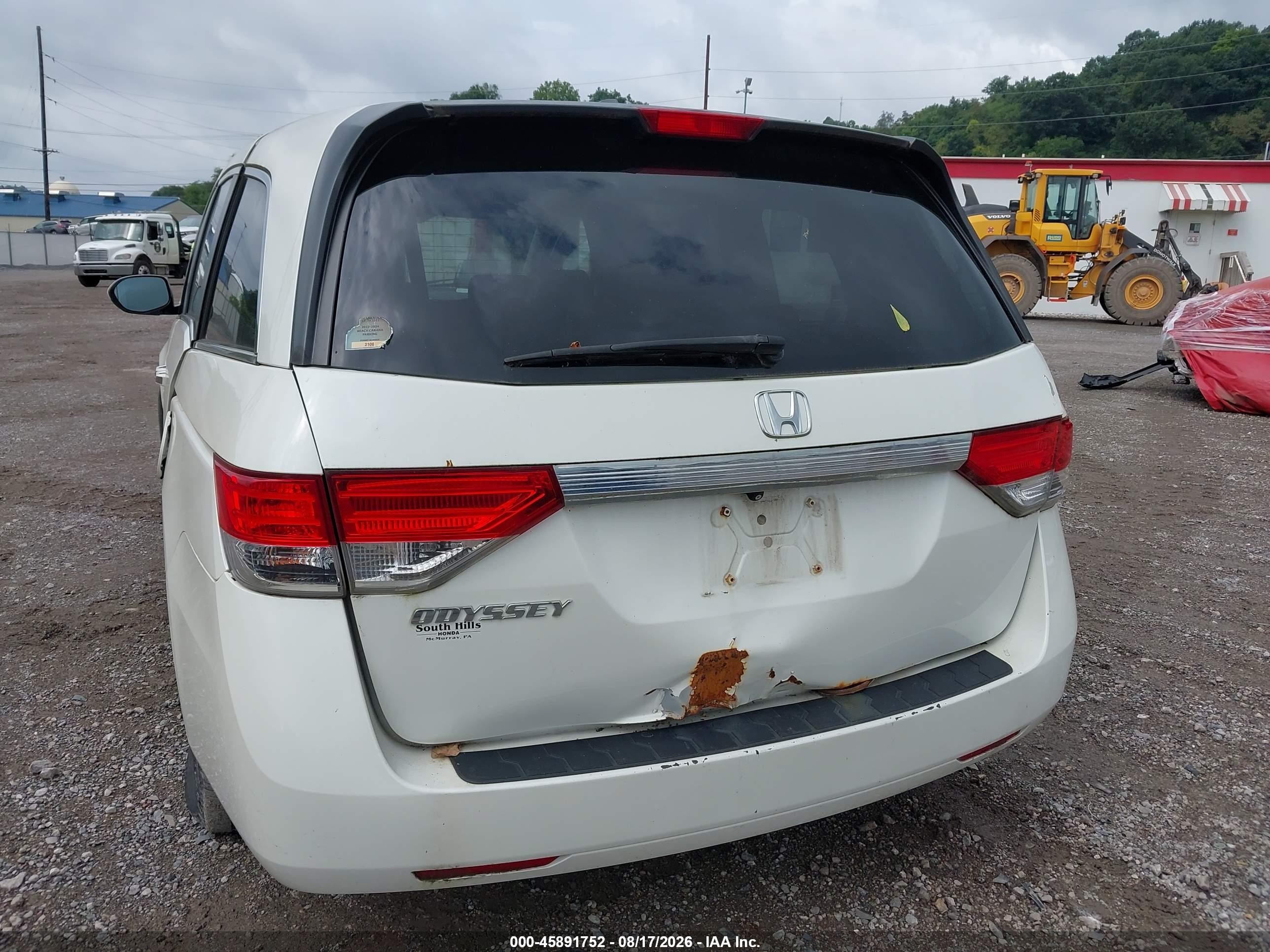 2015 Honda Odyssey Ex-l White vin: 5FNRL5H62FB011905