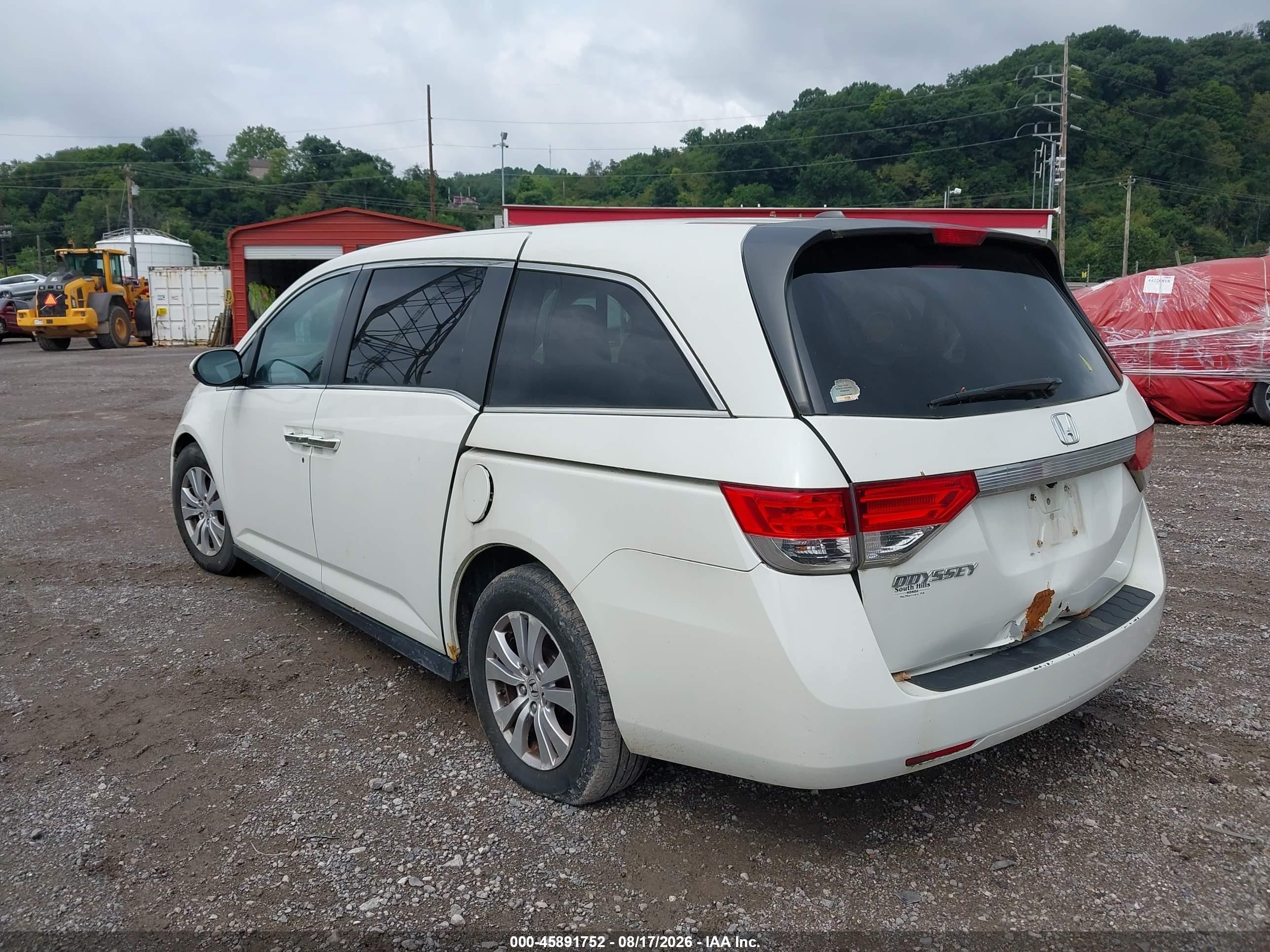 2015 Honda Odyssey Ex-l White vin: 5FNRL5H62FB011905