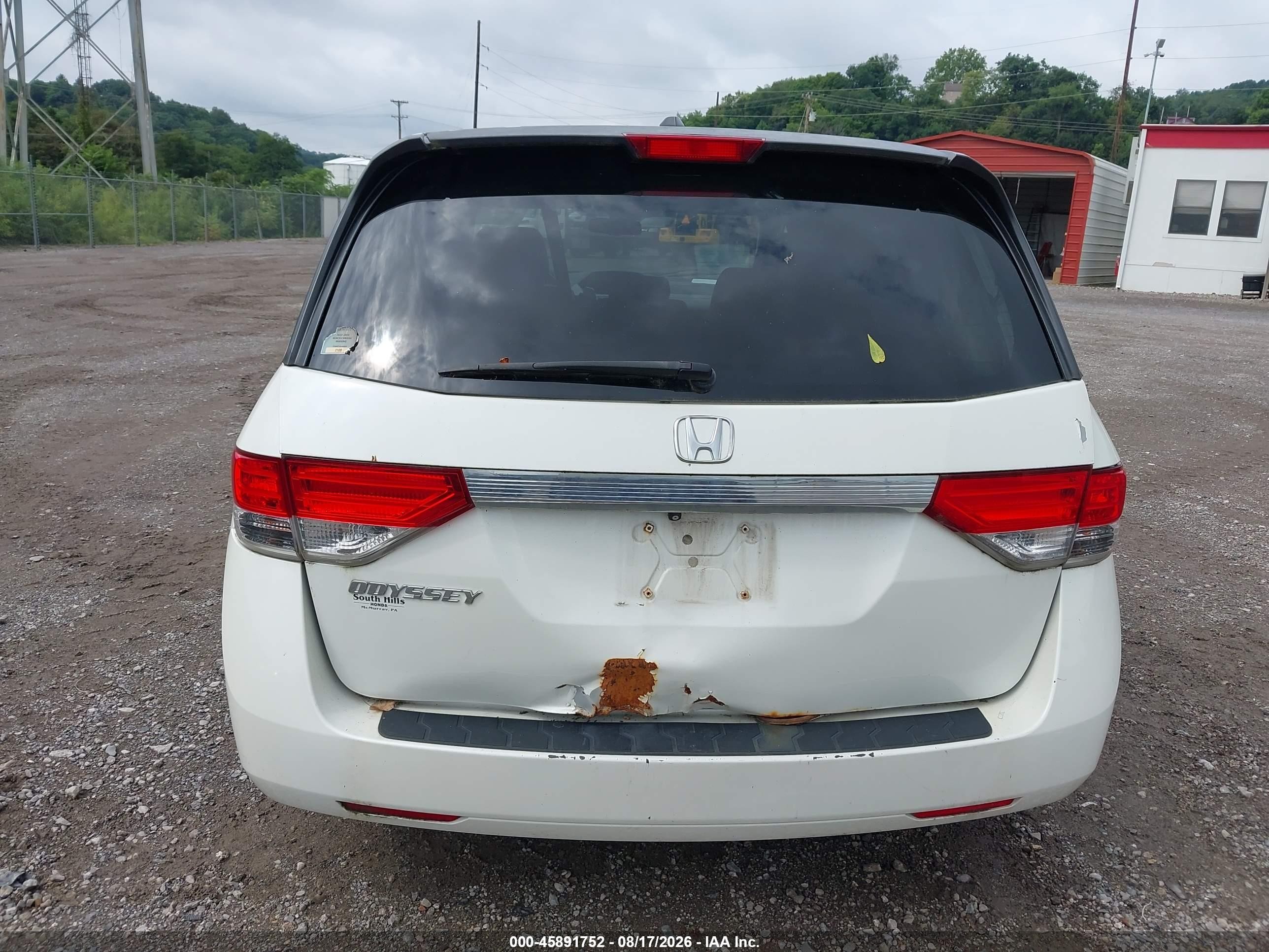 2015 Honda Odyssey Ex-l White vin: 5FNRL5H62FB011905