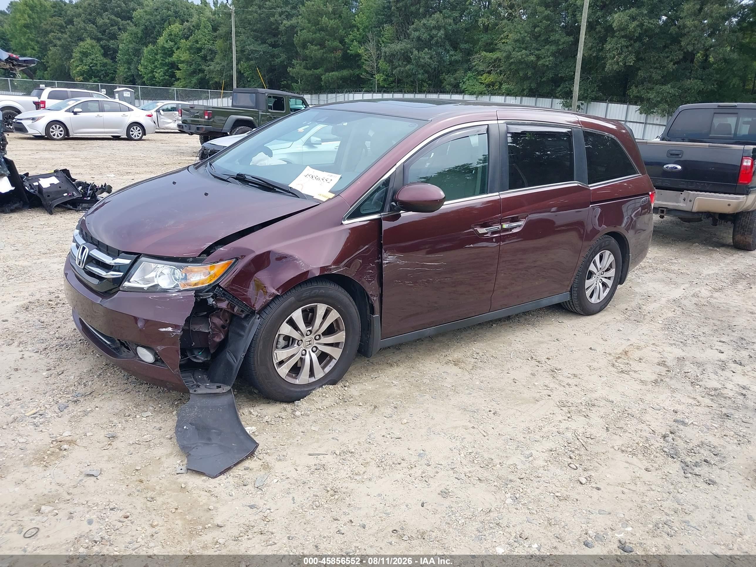 2015 Honda Odyssey Ex-l Purple vin: 5FNRL5H62FB016716