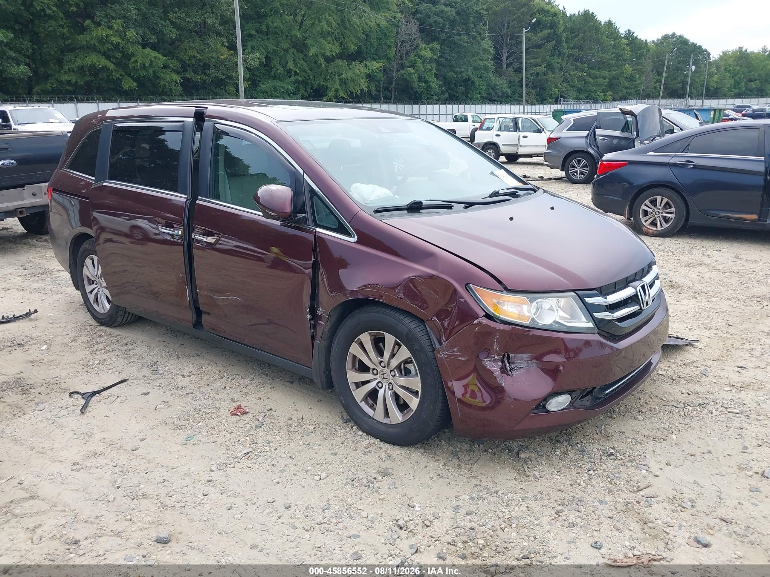 2015 Honda Odyssey Ex-l Purple vin: 5FNRL5H62FB016716