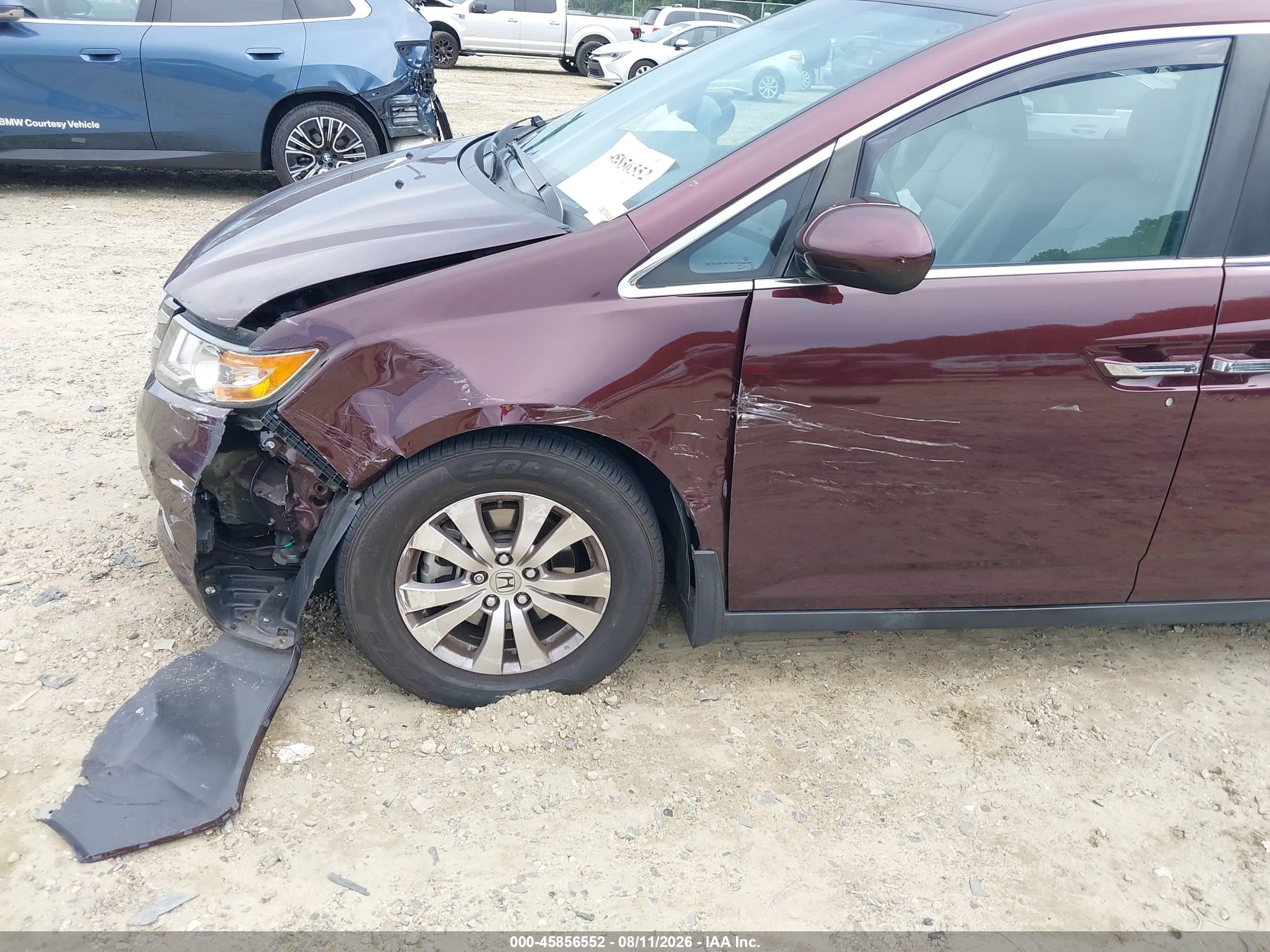 2015 Honda Odyssey Ex-l Purple vin: 5FNRL5H62FB016716