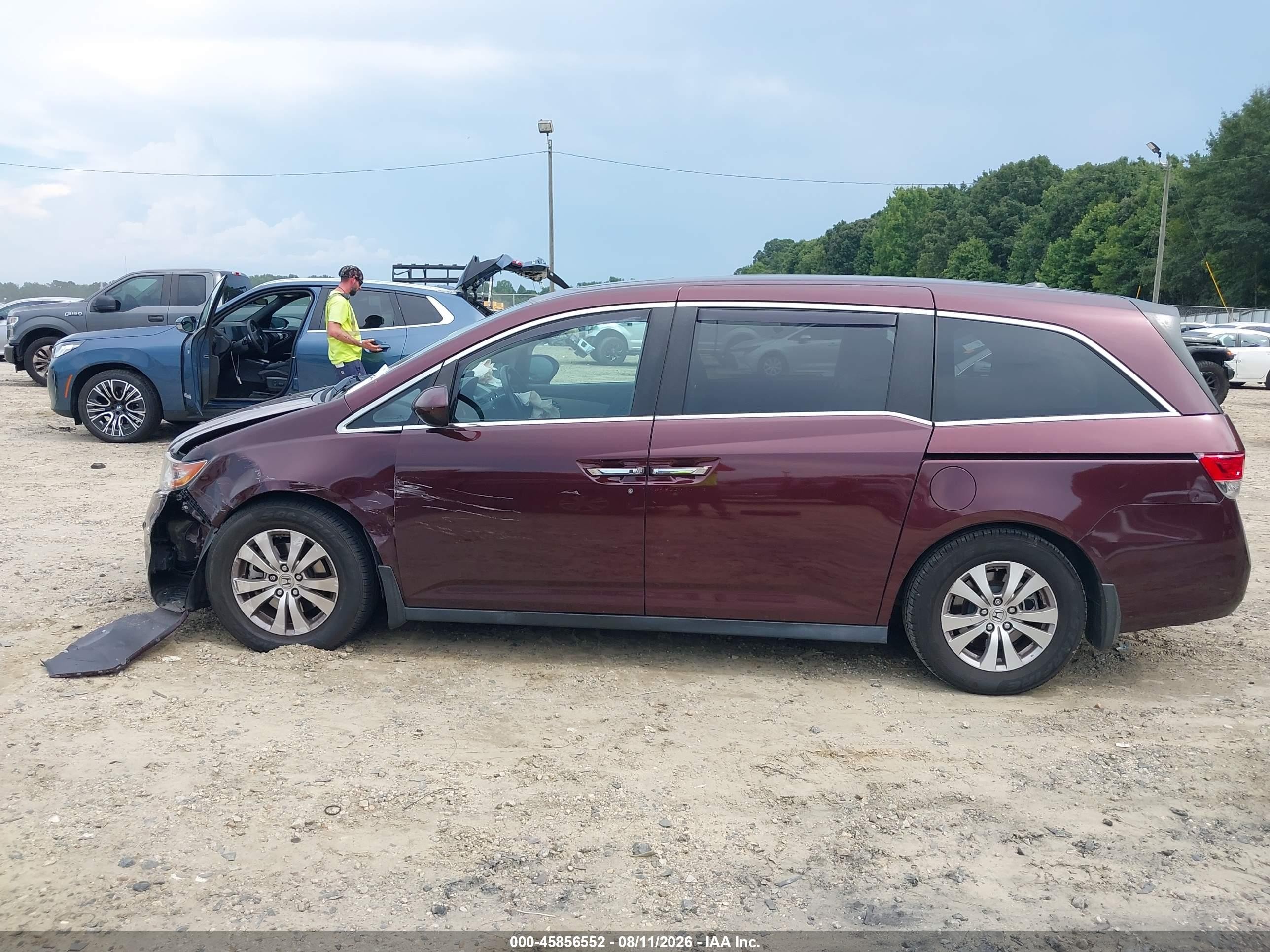 2015 Honda Odyssey Ex-l Purple vin: 5FNRL5H62FB016716