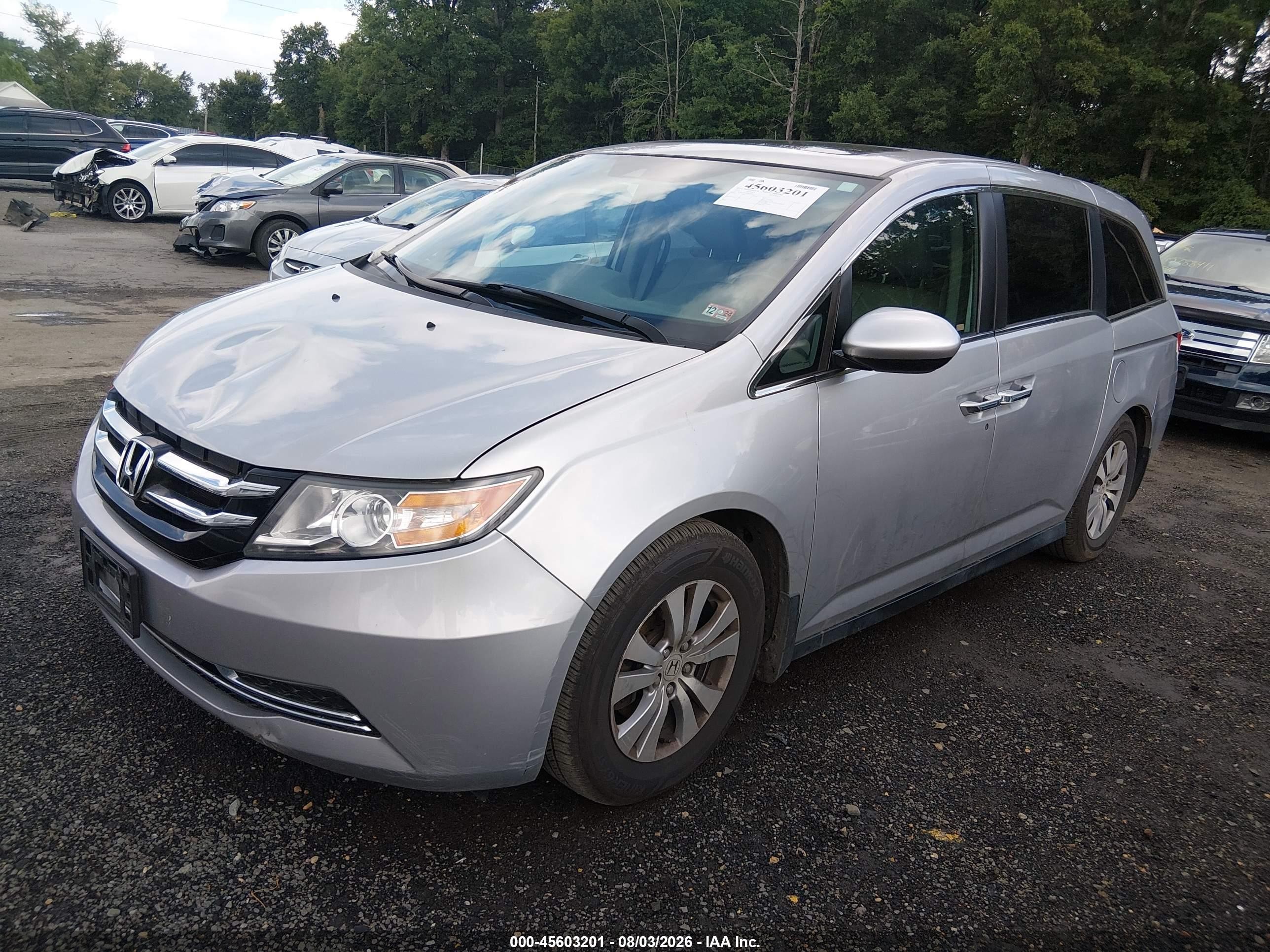 2015 Honda Odyssey Ex-l Silver vin: 5FNRL5H62FB019356
