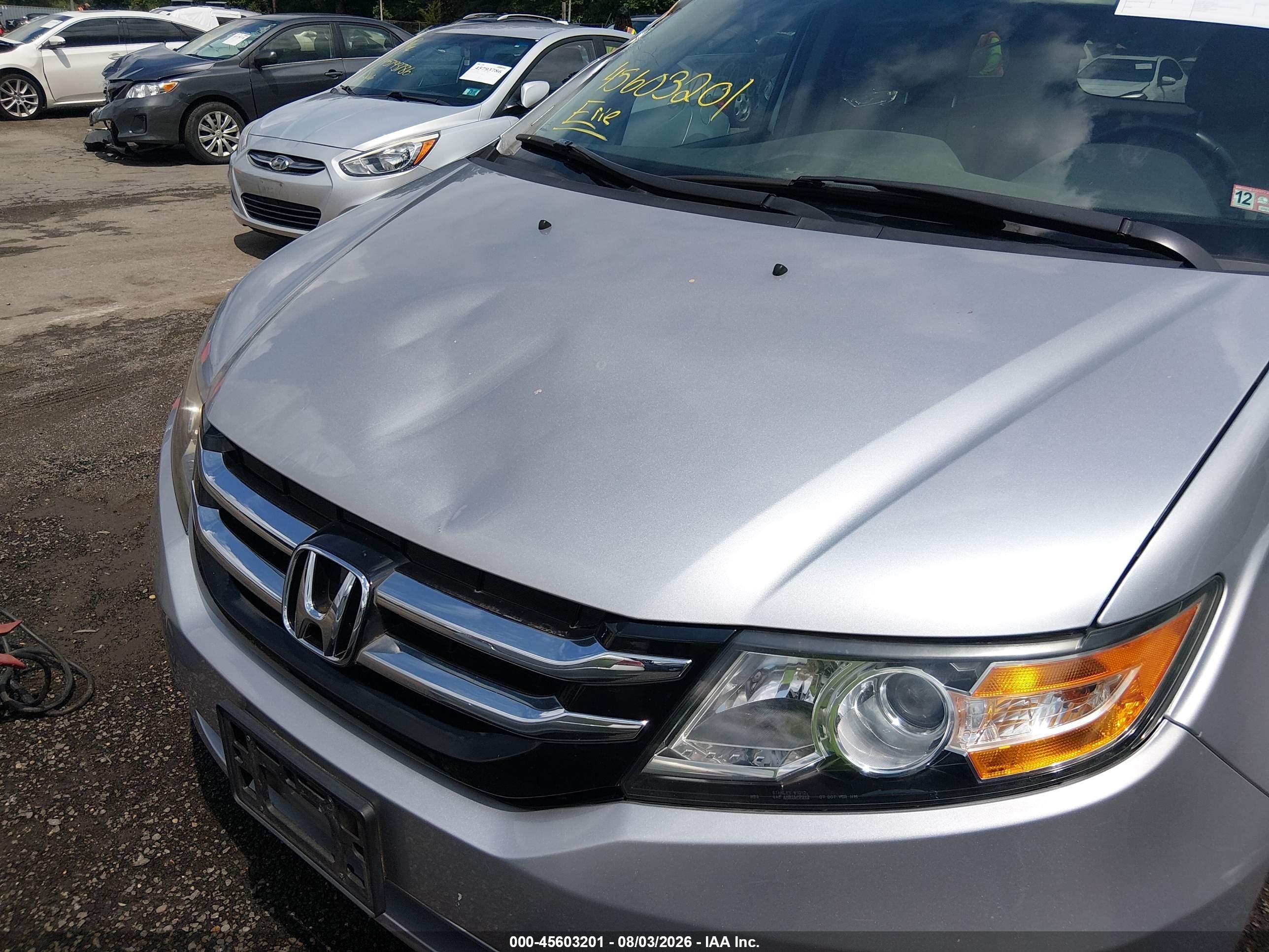 2015 Honda Odyssey Ex-l Silver vin: 5FNRL5H62FB019356