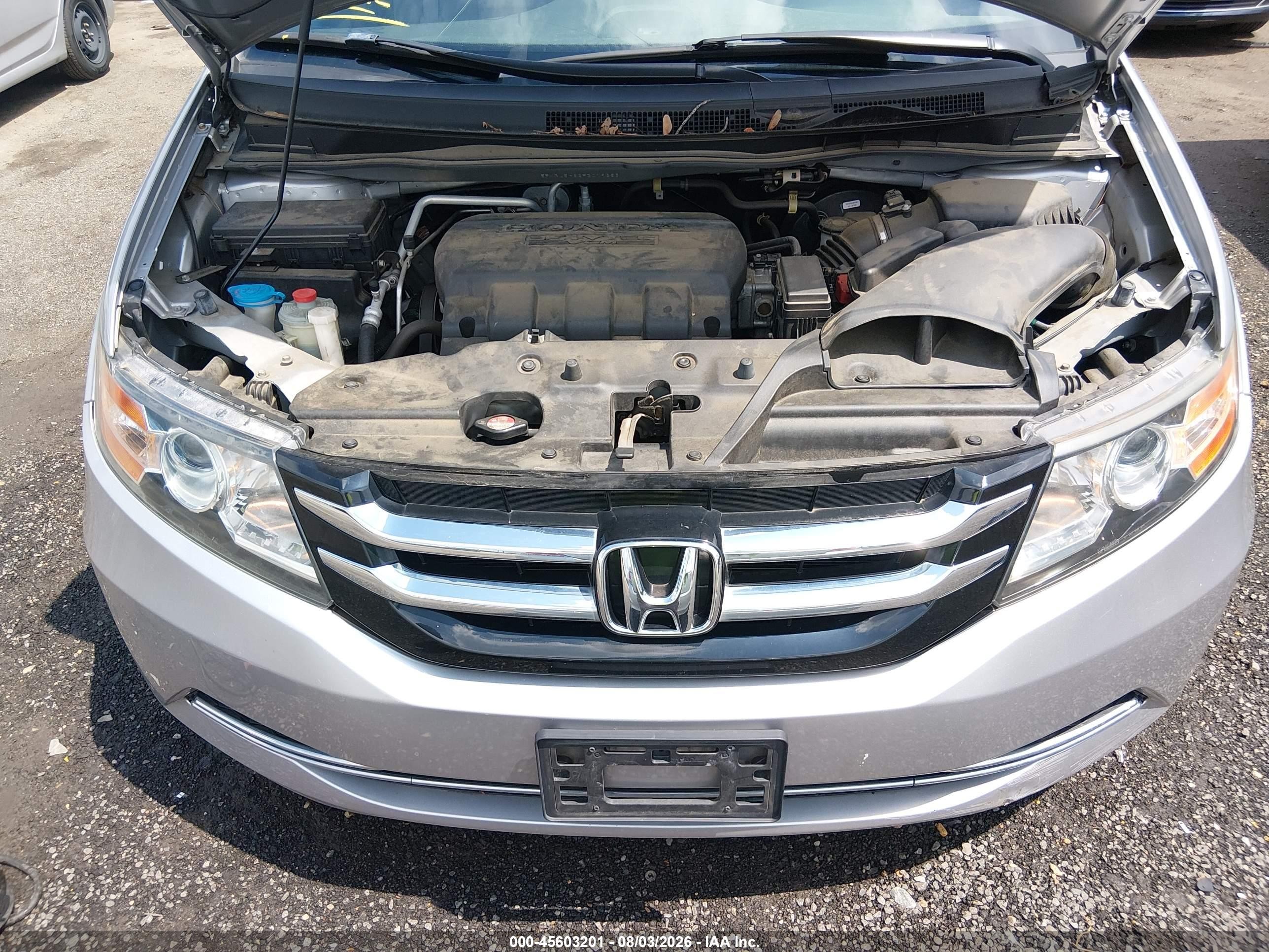 2015 Honda Odyssey Ex-l Silver vin: 5FNRL5H62FB019356