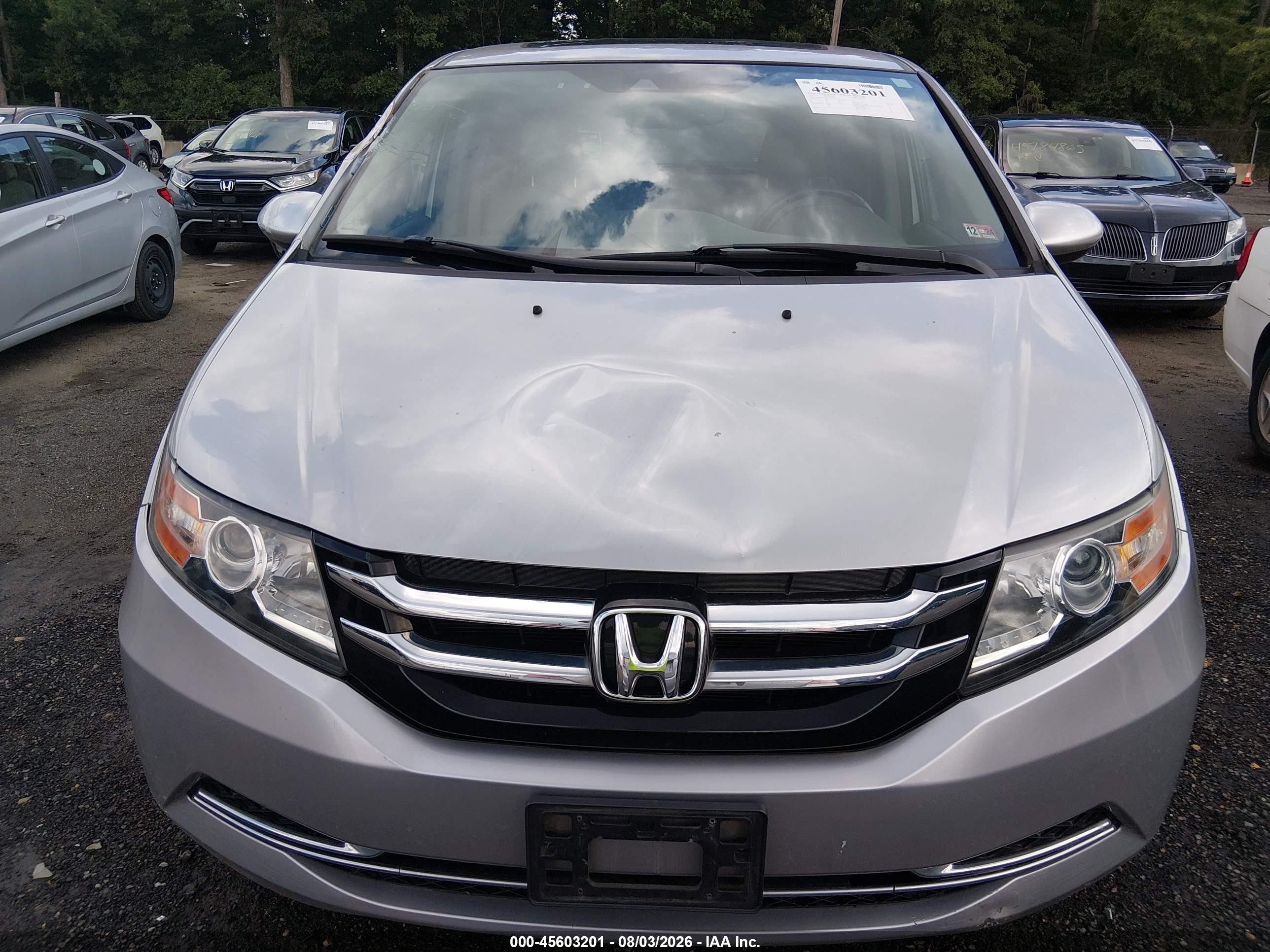 2015 Honda Odyssey Ex-l Silver vin: 5FNRL5H62FB019356