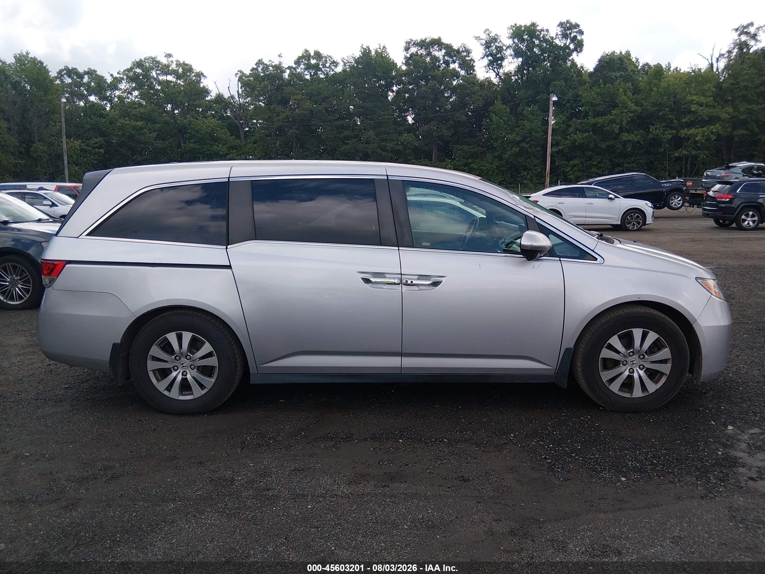 2015 Honda Odyssey Ex-l Silver vin: 5FNRL5H62FB019356