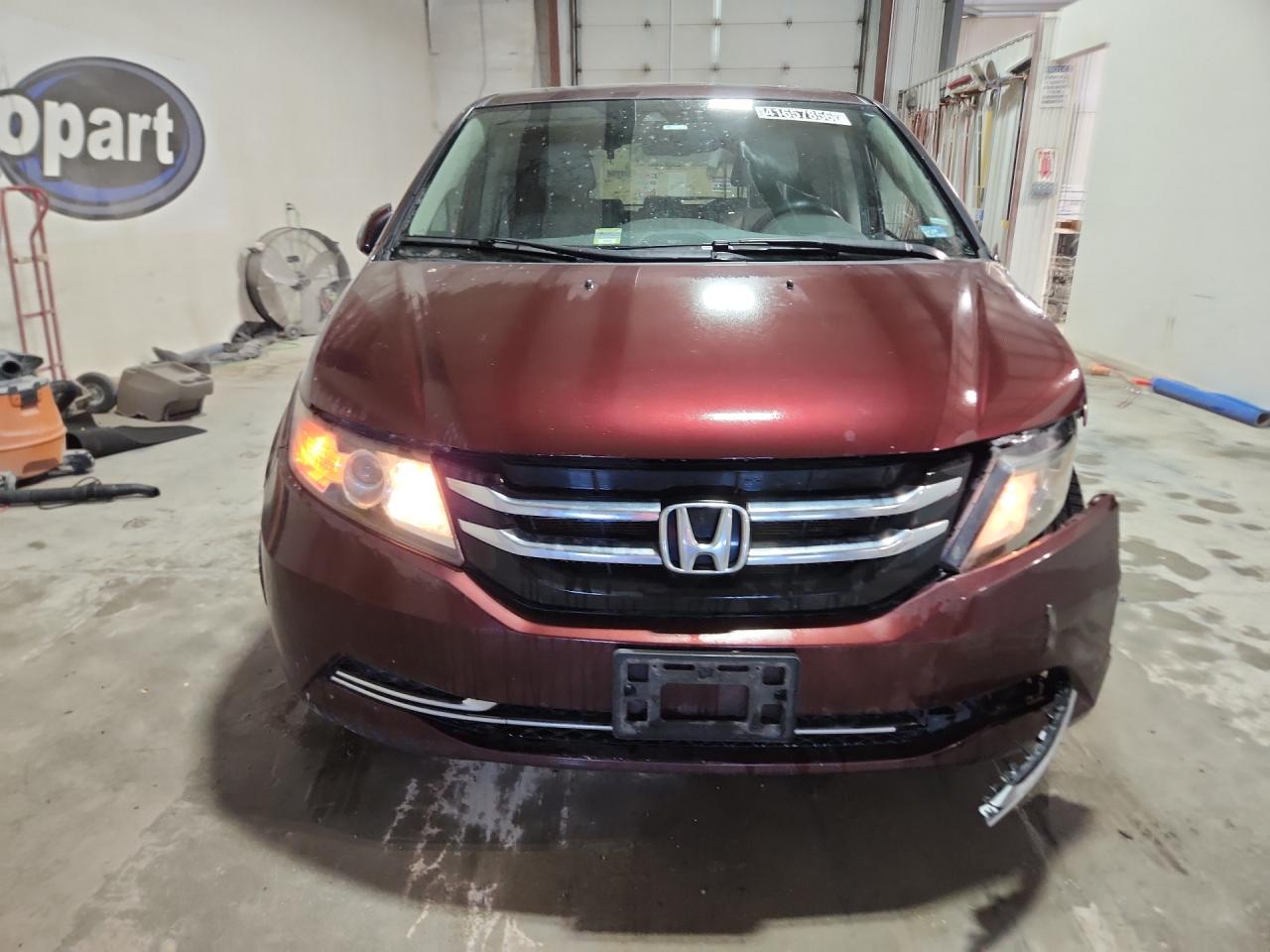 2015 Honda Odyssey Exl Burgundy vin: 5FNRL5H62FB021561 Damage: Front Bumper Reinforcement, Broken, Replacement Required