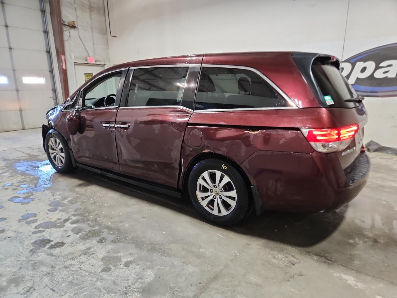 2015 Honda Odyssey Exl Burgundy vin: 5FNRL5H62FB021561 Damage: Left Qtr Panel, Severe Damage, Replacement Required