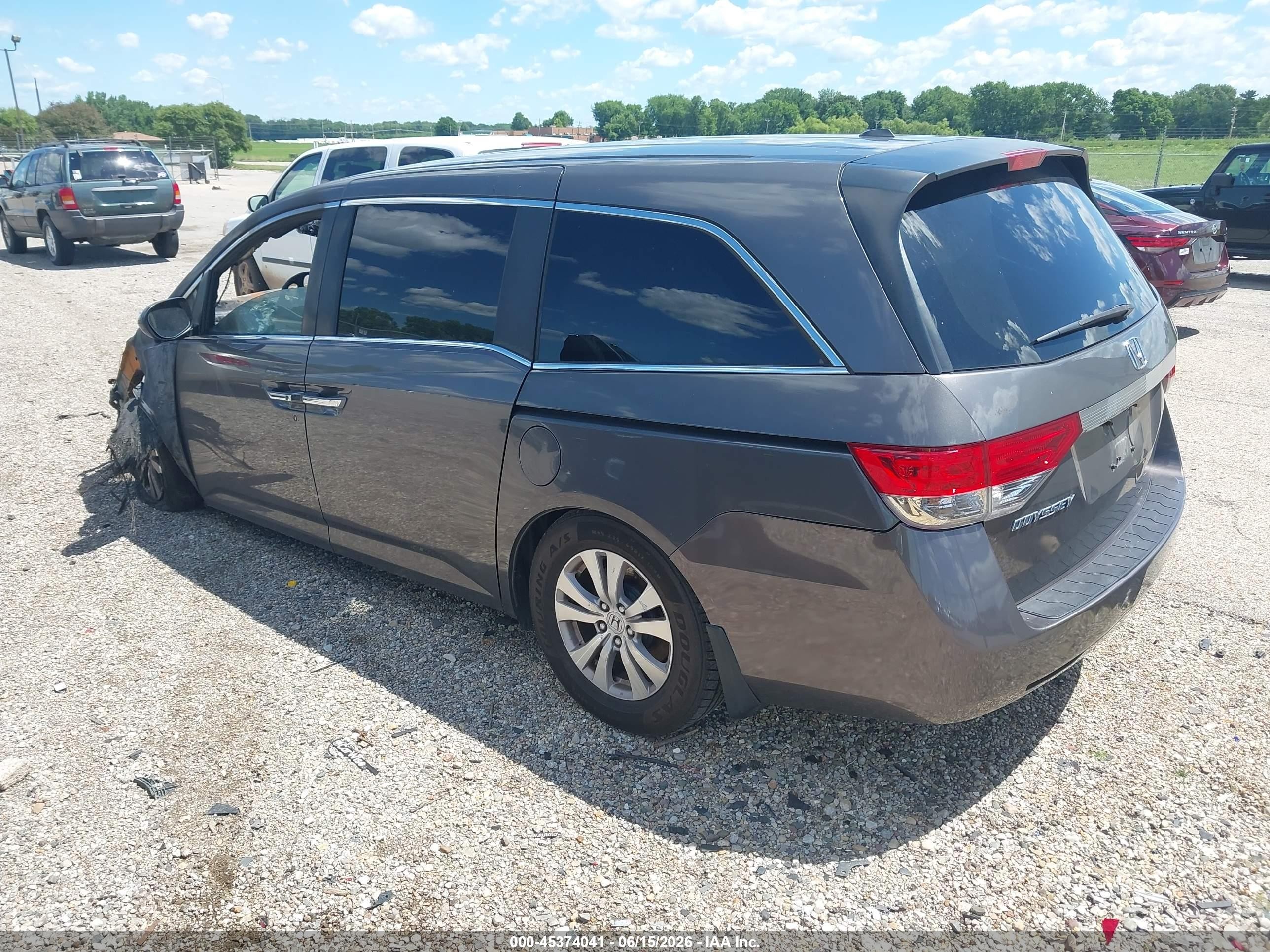 2015 Honda Odyssey Ex-l Gray vin: 5FNRL5H62FB027747
