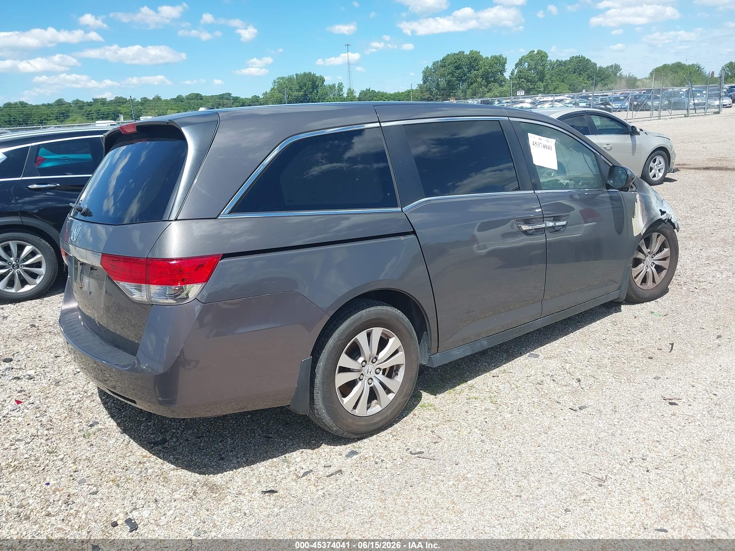 2015 Honda Odyssey Ex-l Gray vin: 5FNRL5H62FB027747
