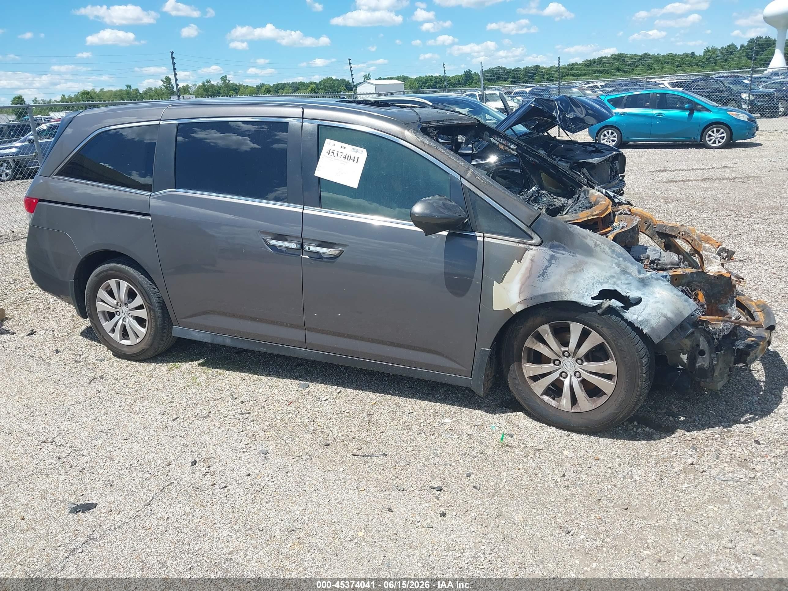 2015 Honda Odyssey Ex-l Gray vin: 5FNRL5H62FB027747
