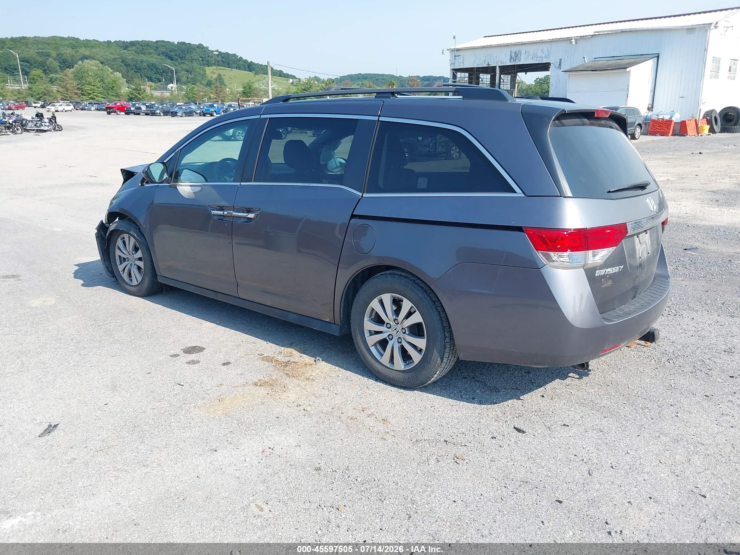 2015 Honda Odyssey Ex-l Gray vin: 5FNRL5H62FB053359