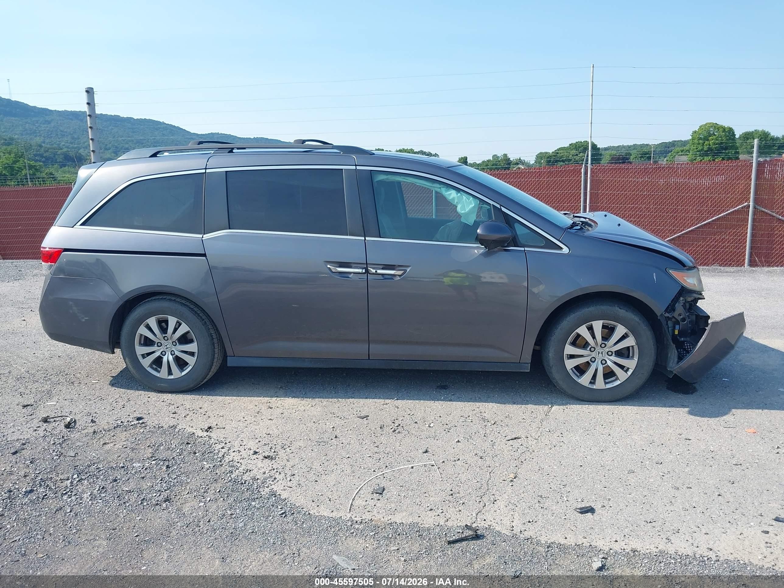 2015 Honda Odyssey Ex-l Gray vin: 5FNRL5H62FB053359