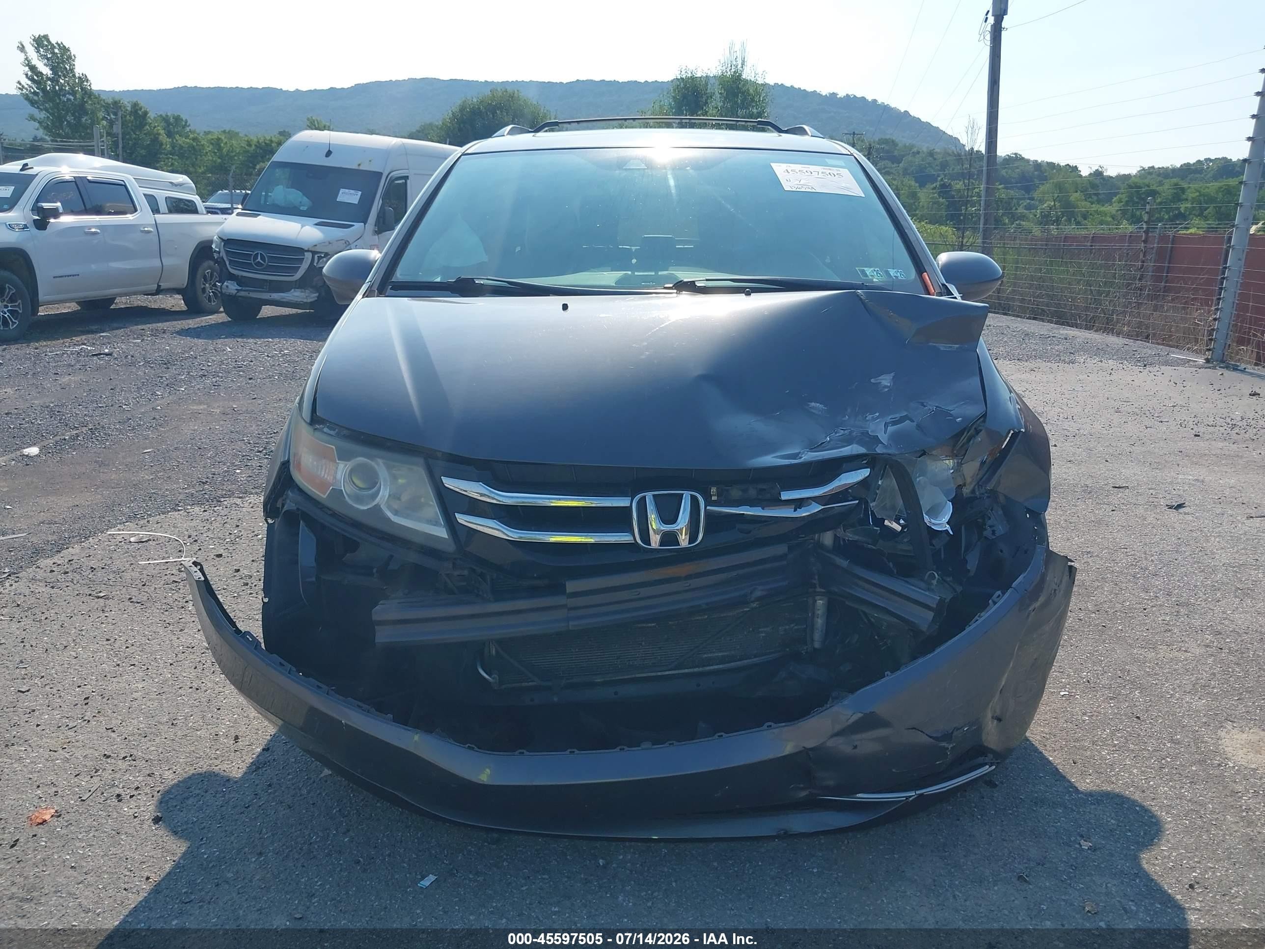 2015 Honda Odyssey Ex-l Gray vin: 5FNRL5H62FB053359