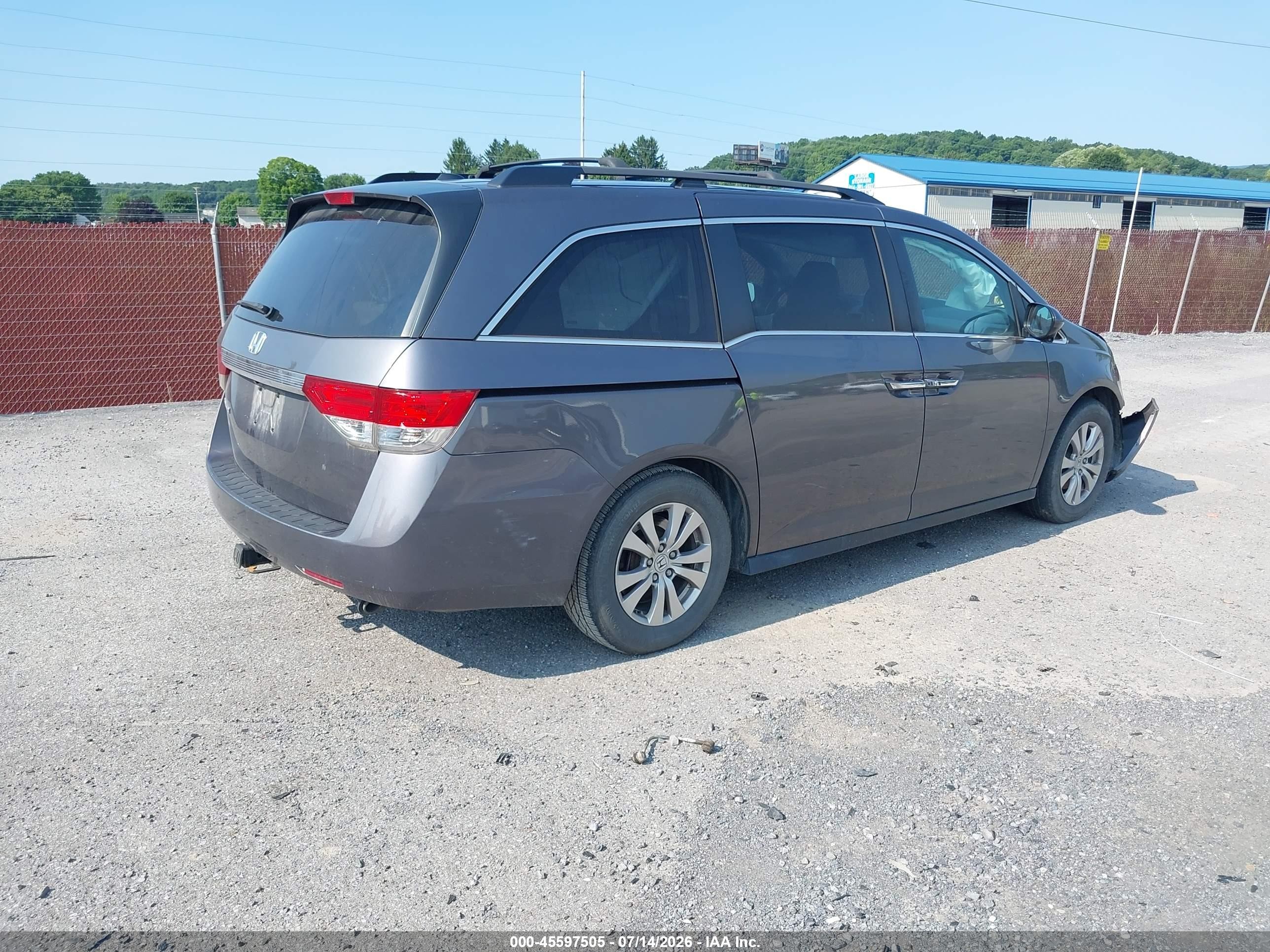 2015 Honda Odyssey Ex-l Gray vin: 5FNRL5H62FB053359