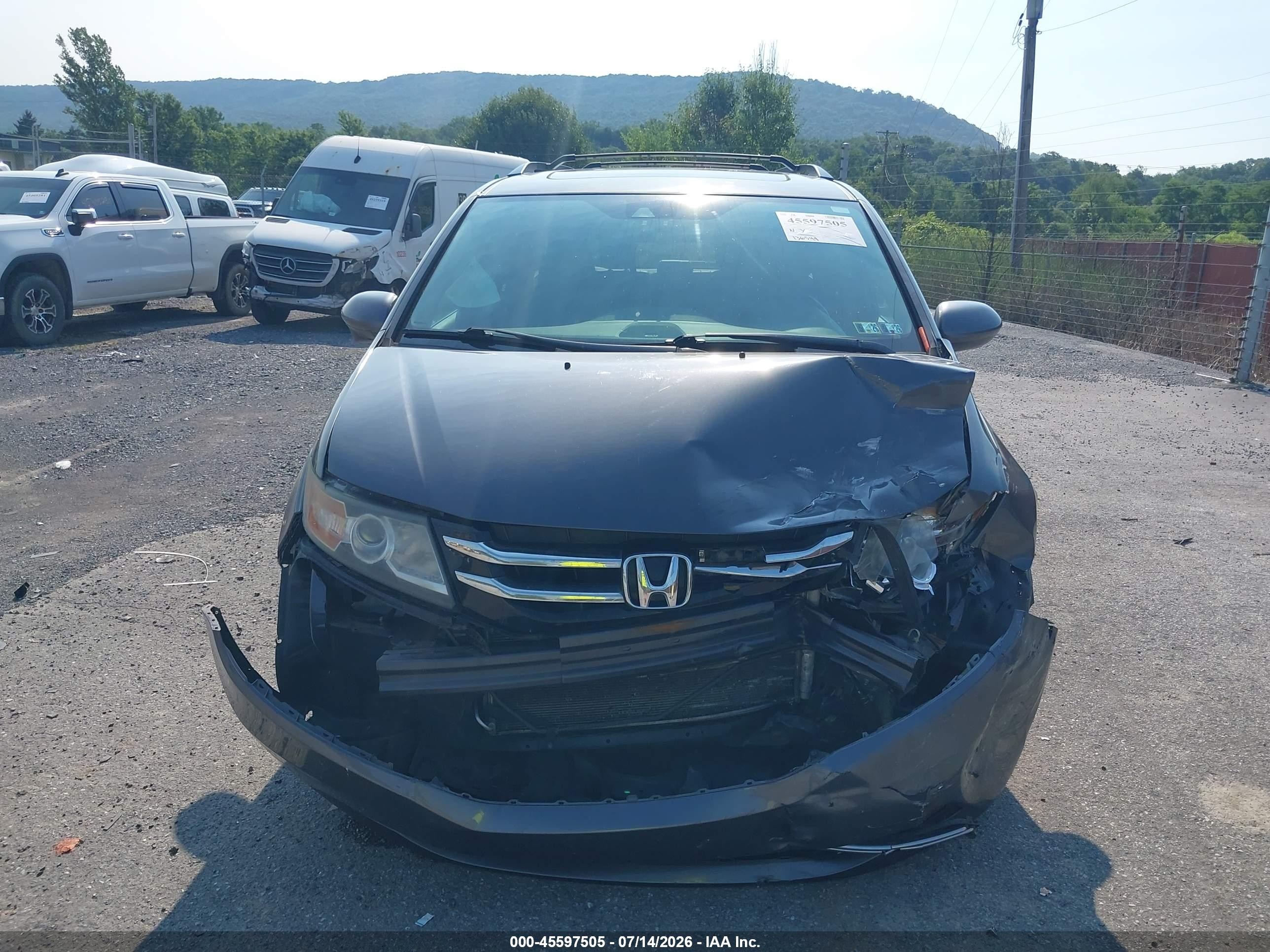 2015 Honda Odyssey Ex-l Gray vin: 5FNRL5H62FB053359