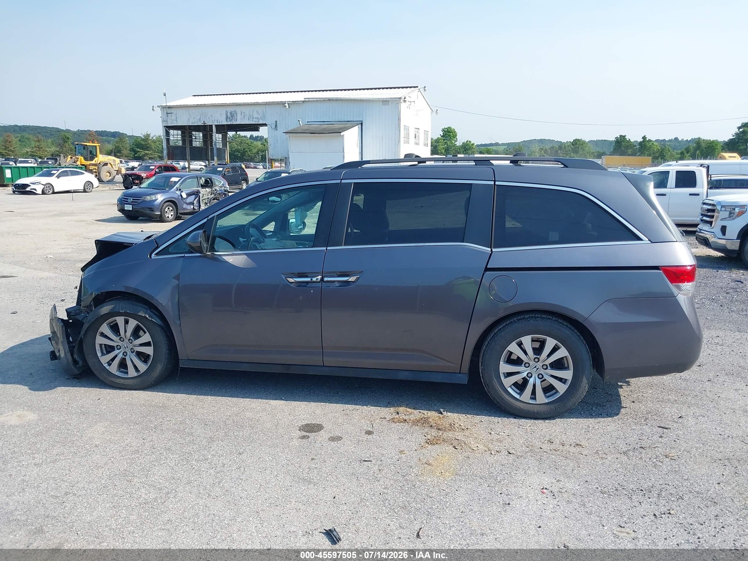 2015 Honda Odyssey Ex-l Gray vin: 5FNRL5H62FB053359
