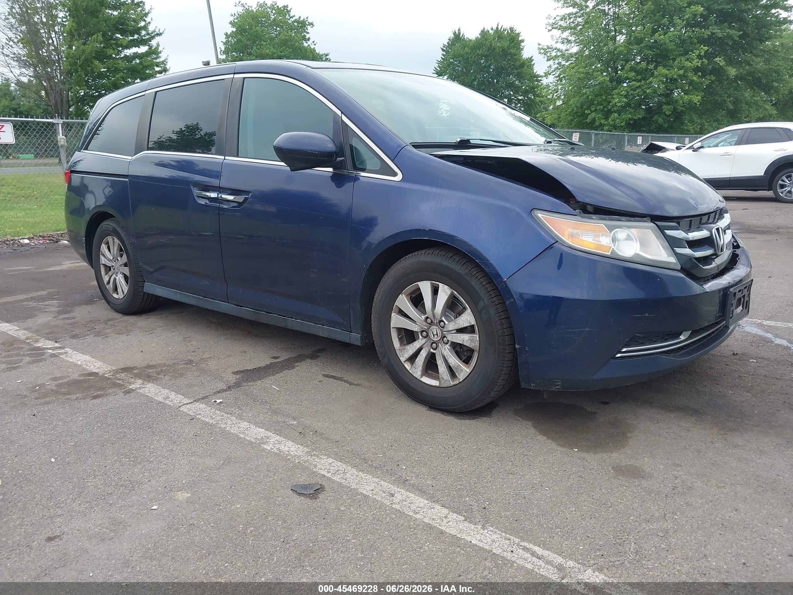 2015 Honda Odyssey Ex-l Blue vin: 5FNRL5H62FB059176