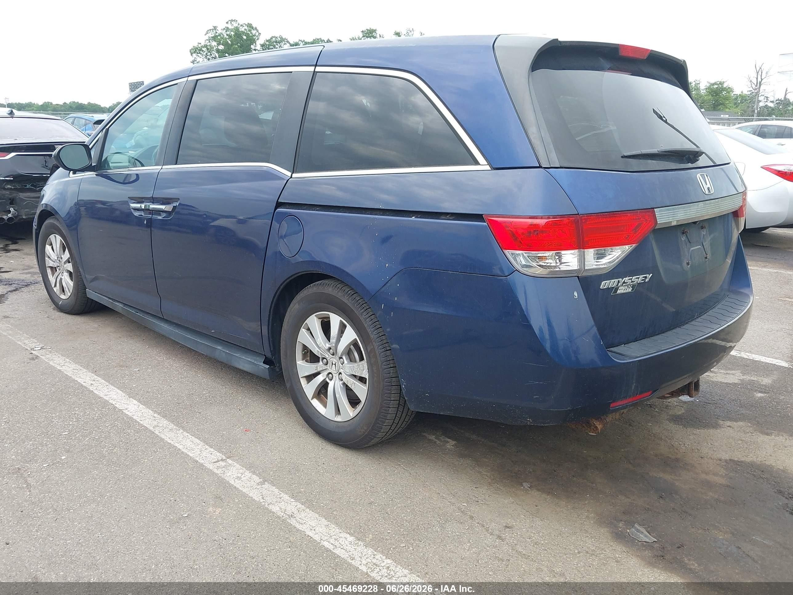 2015 Honda Odyssey Ex-l Синий vin: 5FNRL5H62FB059176