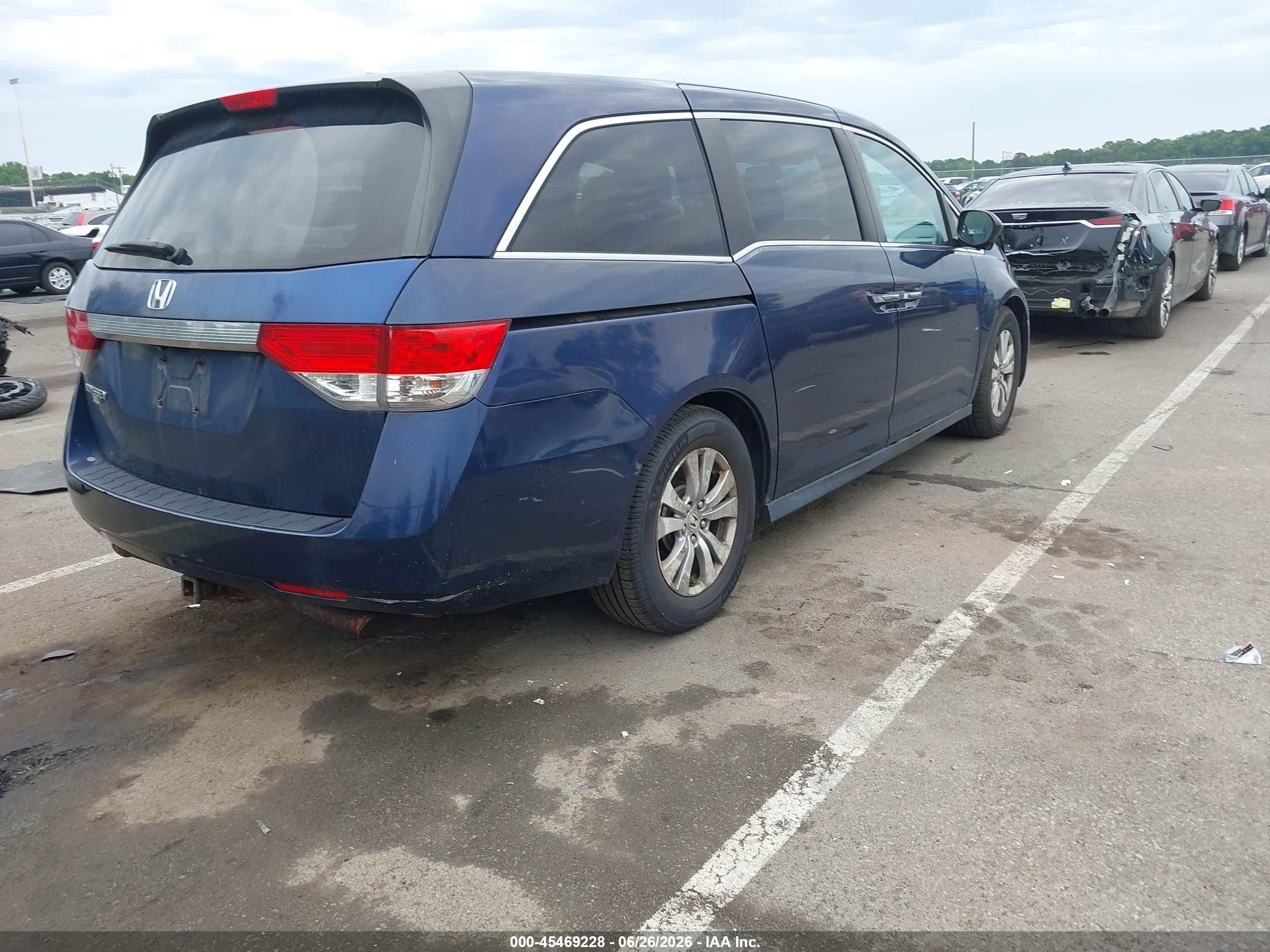 2015 Honda Odyssey Ex-l Синий vin: 5FNRL5H62FB059176