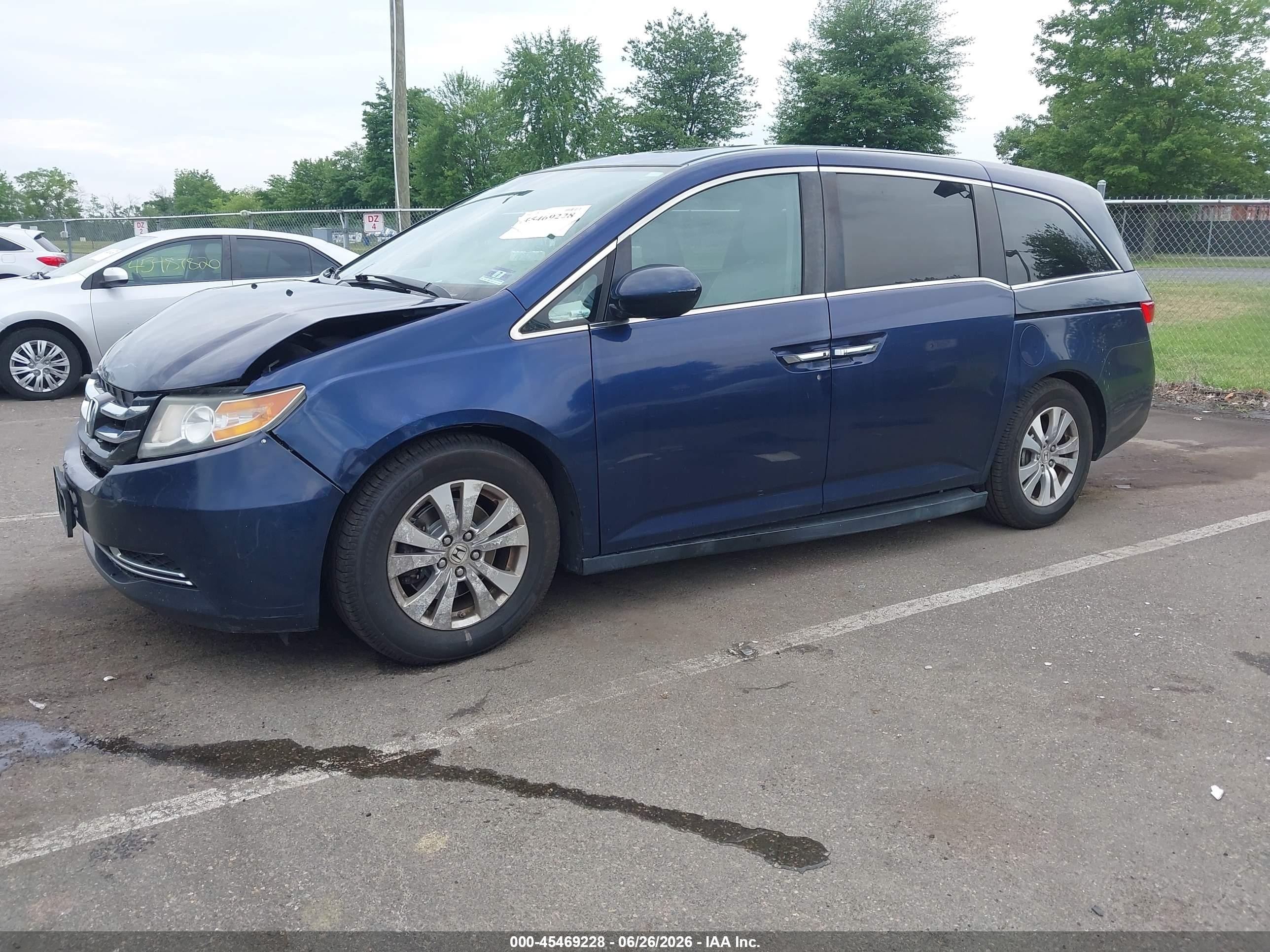 2015 Honda Odyssey Ex-l Синий vin: 5FNRL5H62FB059176