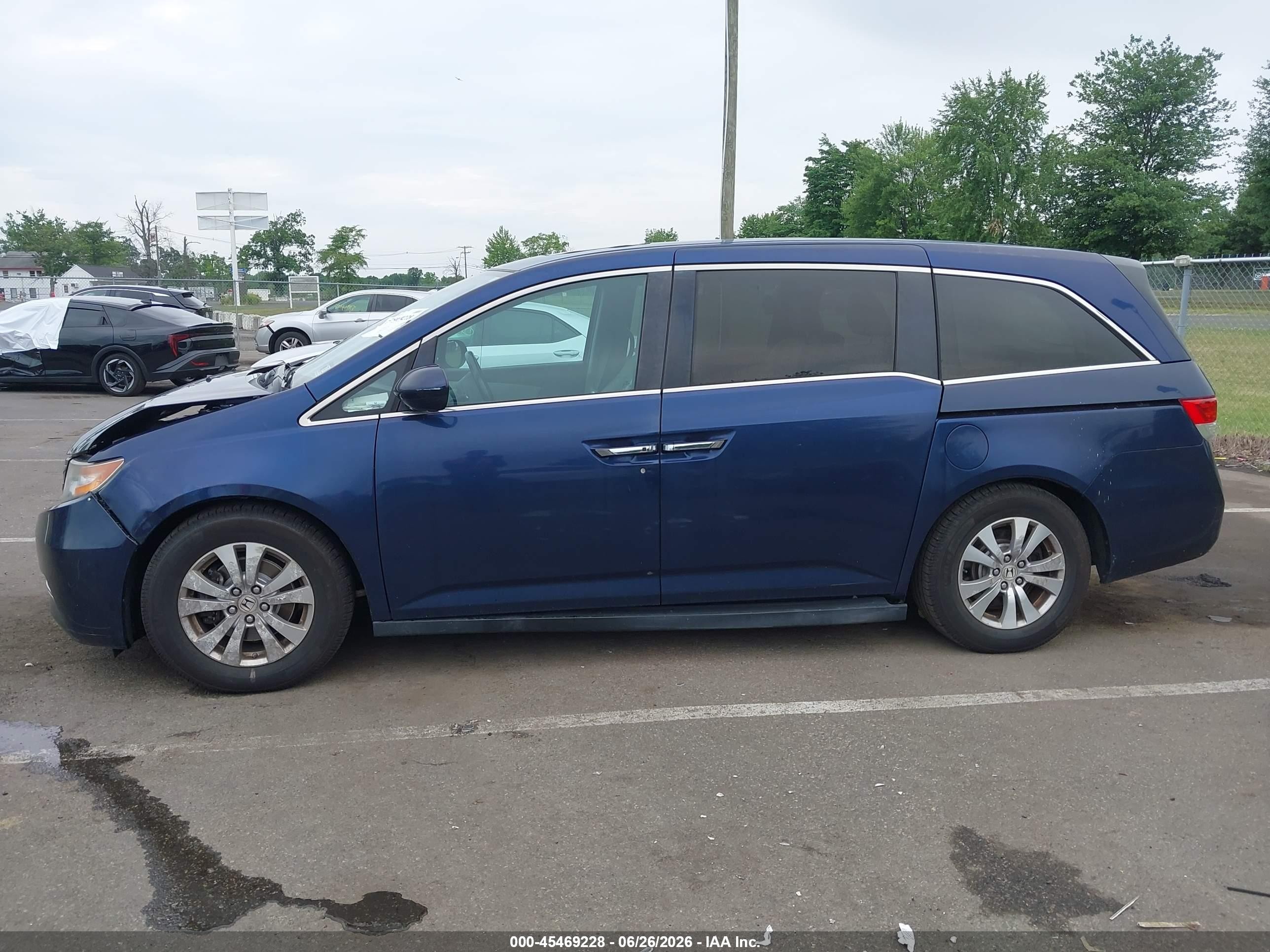 2015 Honda Odyssey Ex-l Синий vin: 5FNRL5H62FB059176