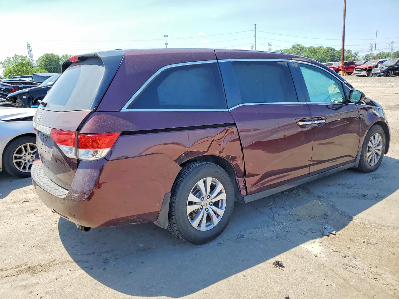 2015 Honda Odyssey Exl Бордовый vin: 5FNRL5H62FB060778