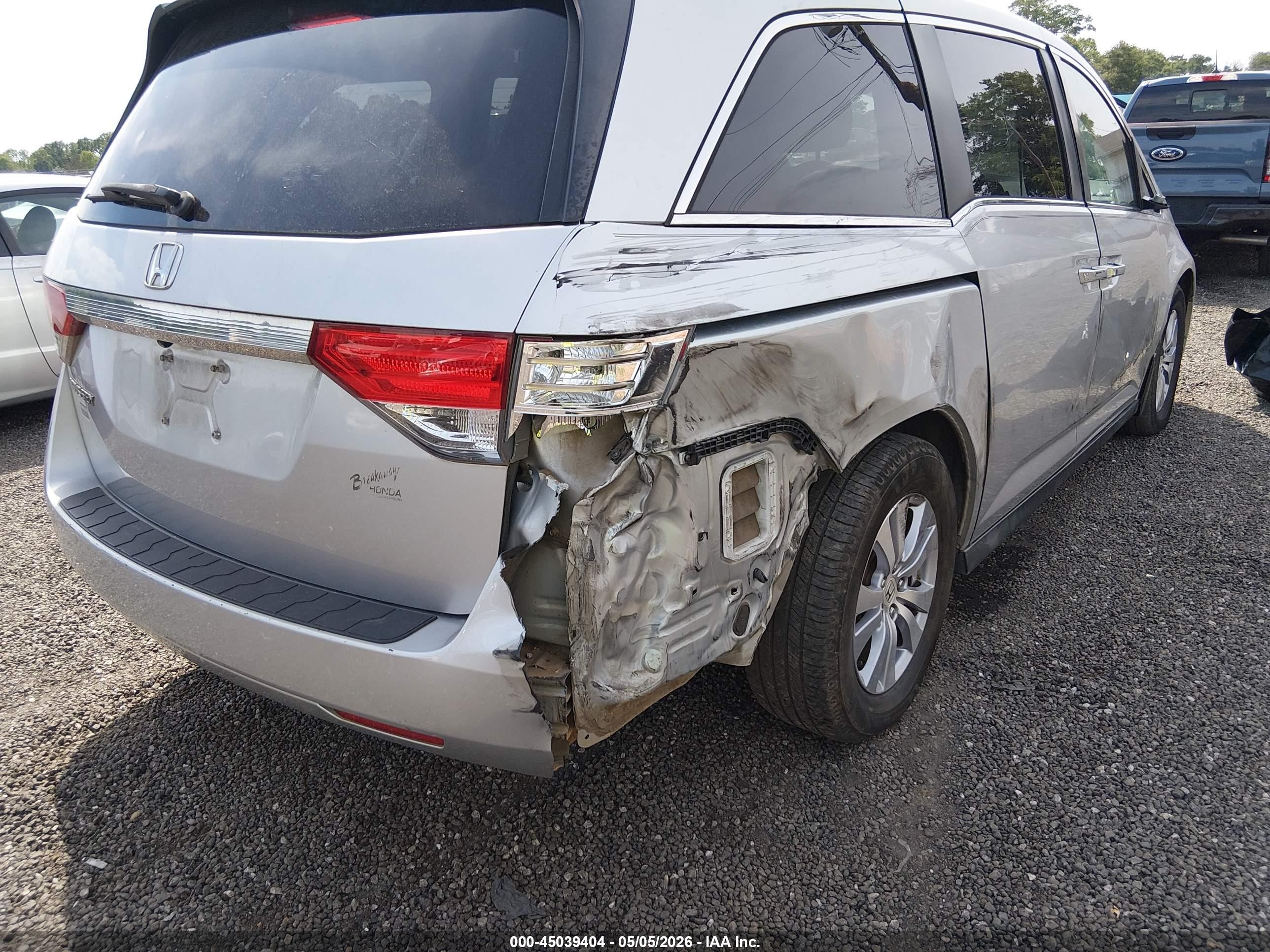 2015 Honda Odyssey Ex-l Silver vin: 5FNRL5H62FB079573