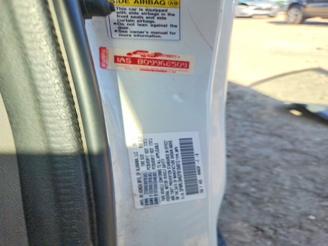 2015 Honda Odyssey Exl White vin: 5FNRL5H62FB104813