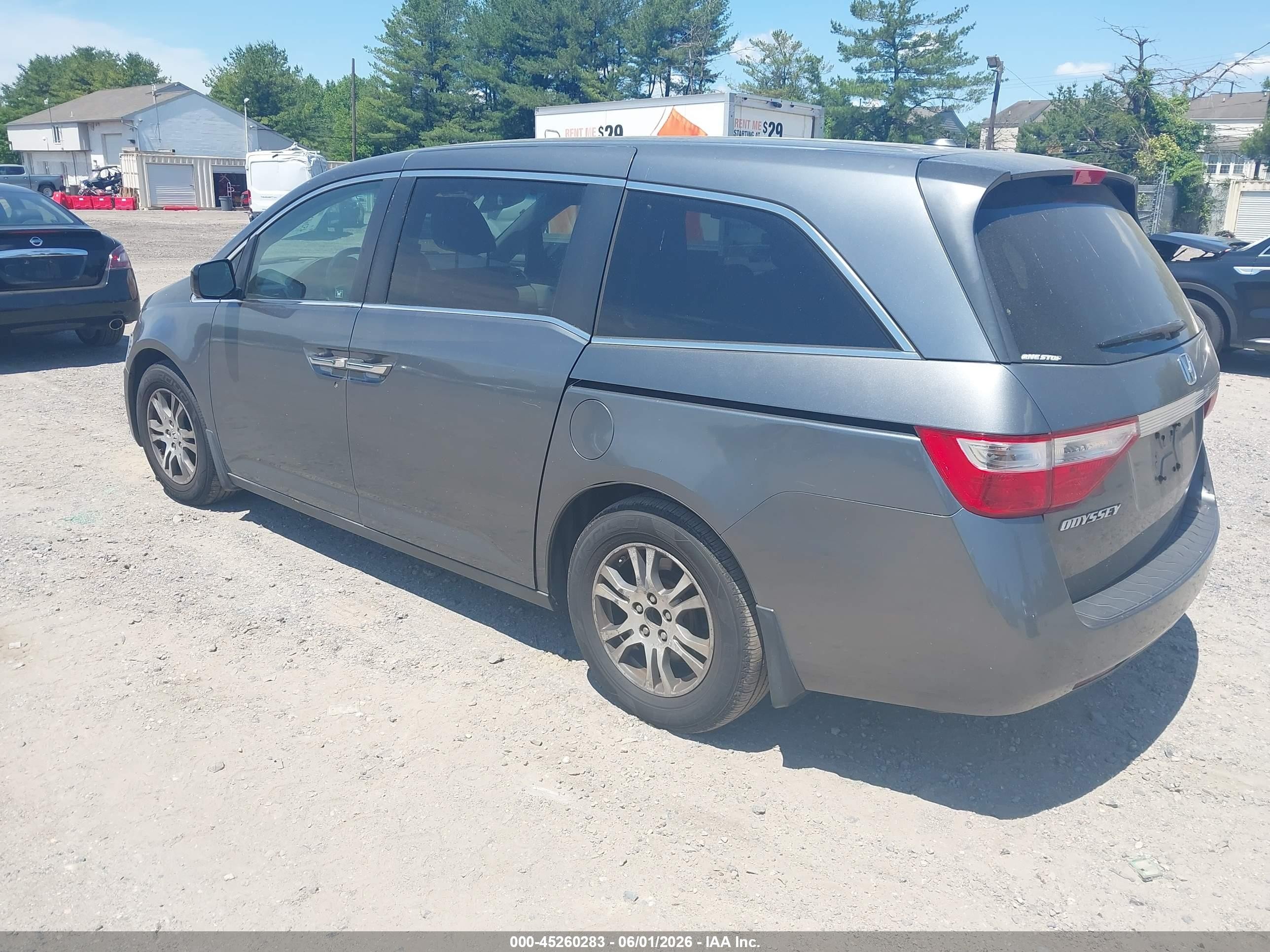 2011 Honda Odyssey Ex-l Gray vin: 5FNRL5H63BB001376