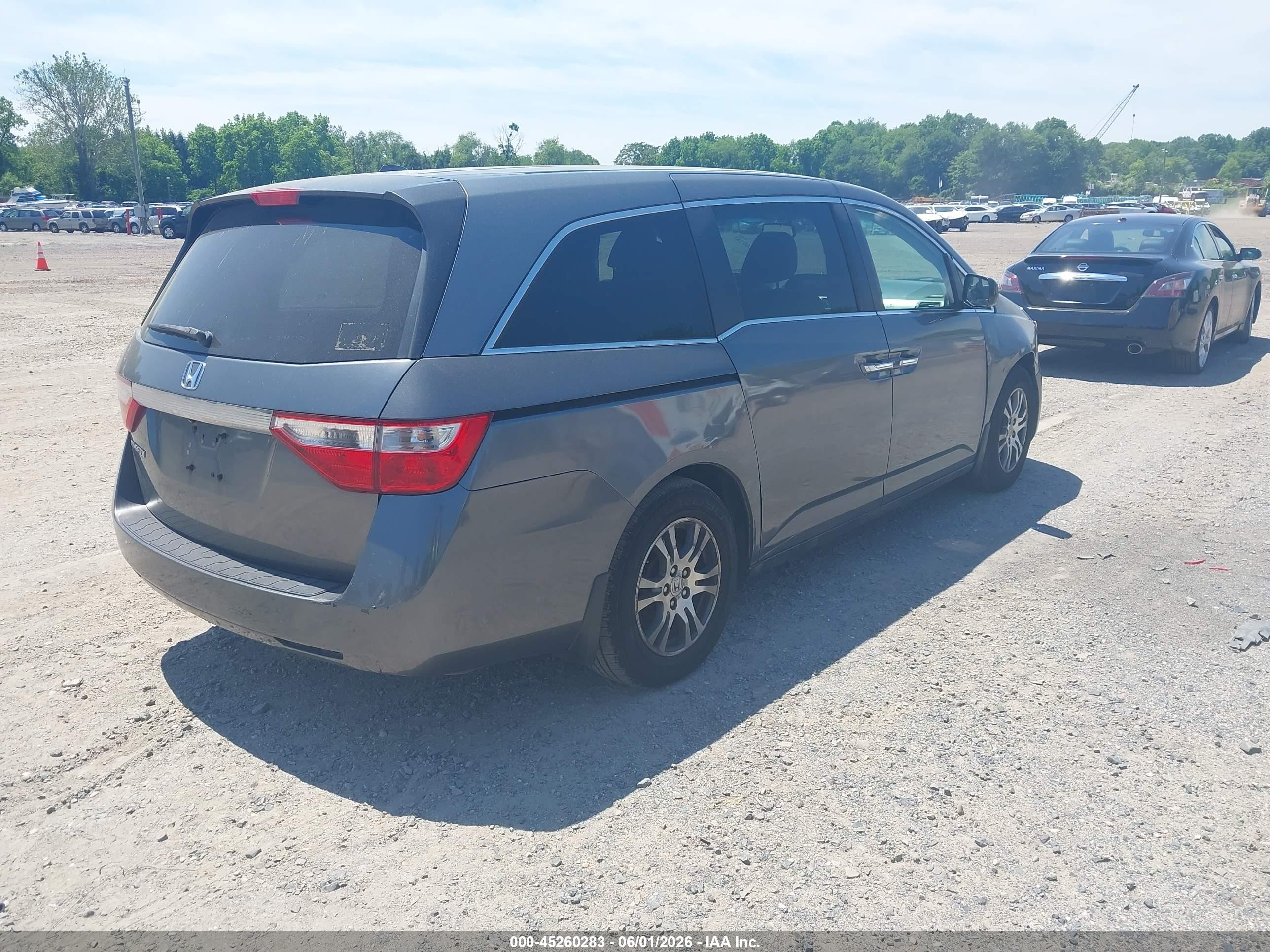 2011 Honda Odyssey Ex-l Gray vin: 5FNRL5H63BB001376