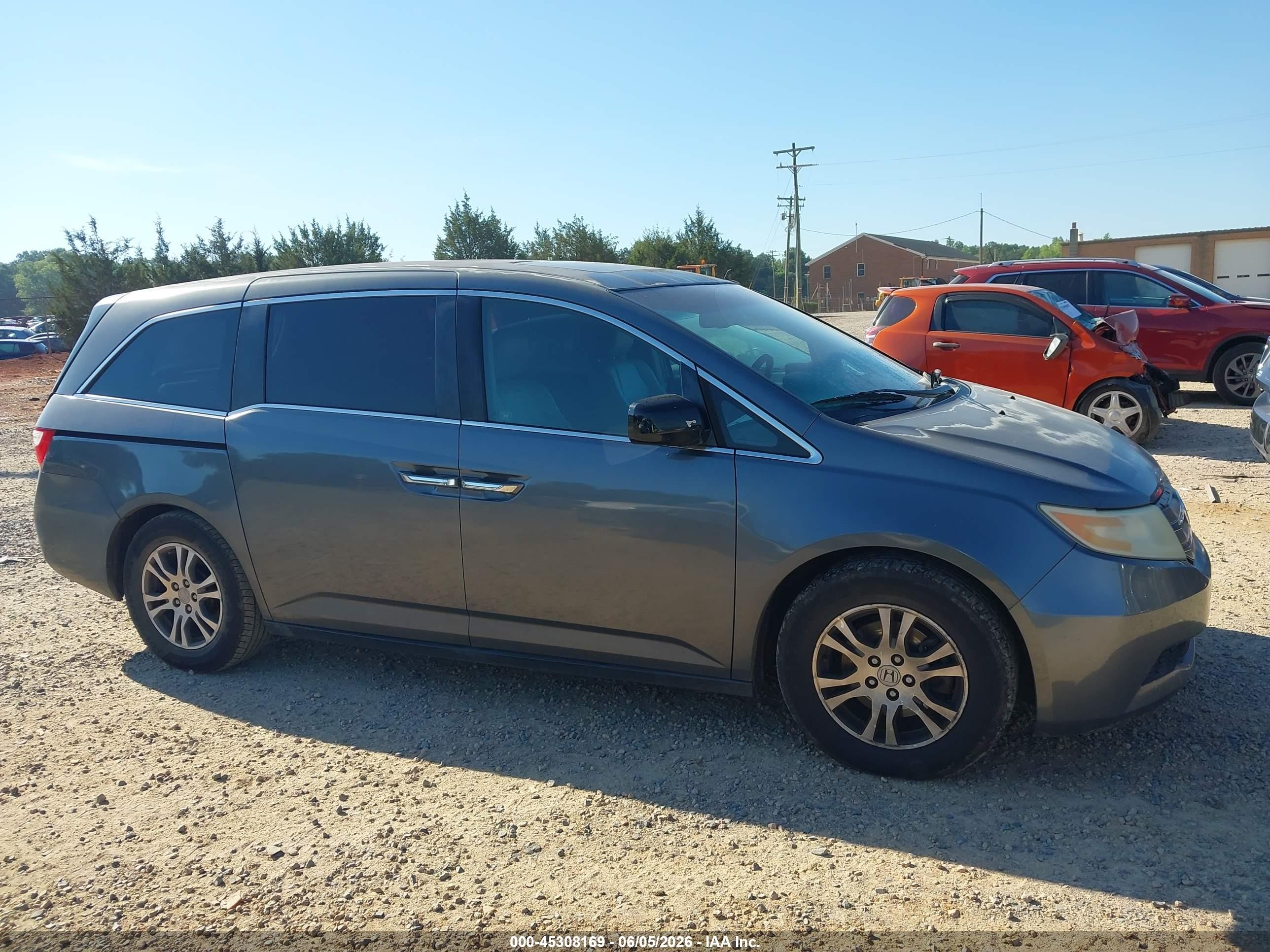 2011 Honda Odyssey Ex-l Gray vin: 5FNRL5H63BB009669