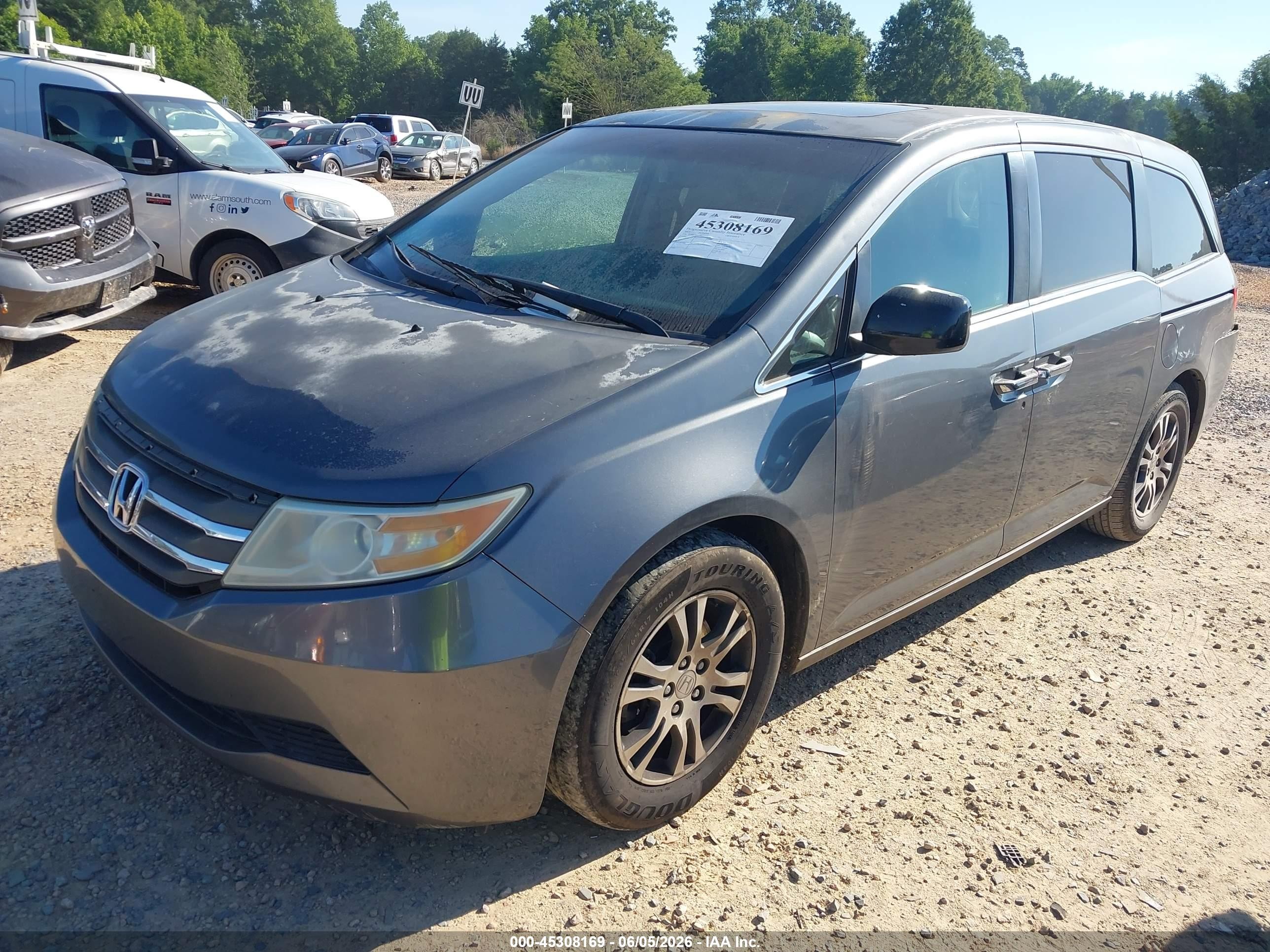 2011 Honda Odyssey Ex-l Gray vin: 5FNRL5H63BB009669