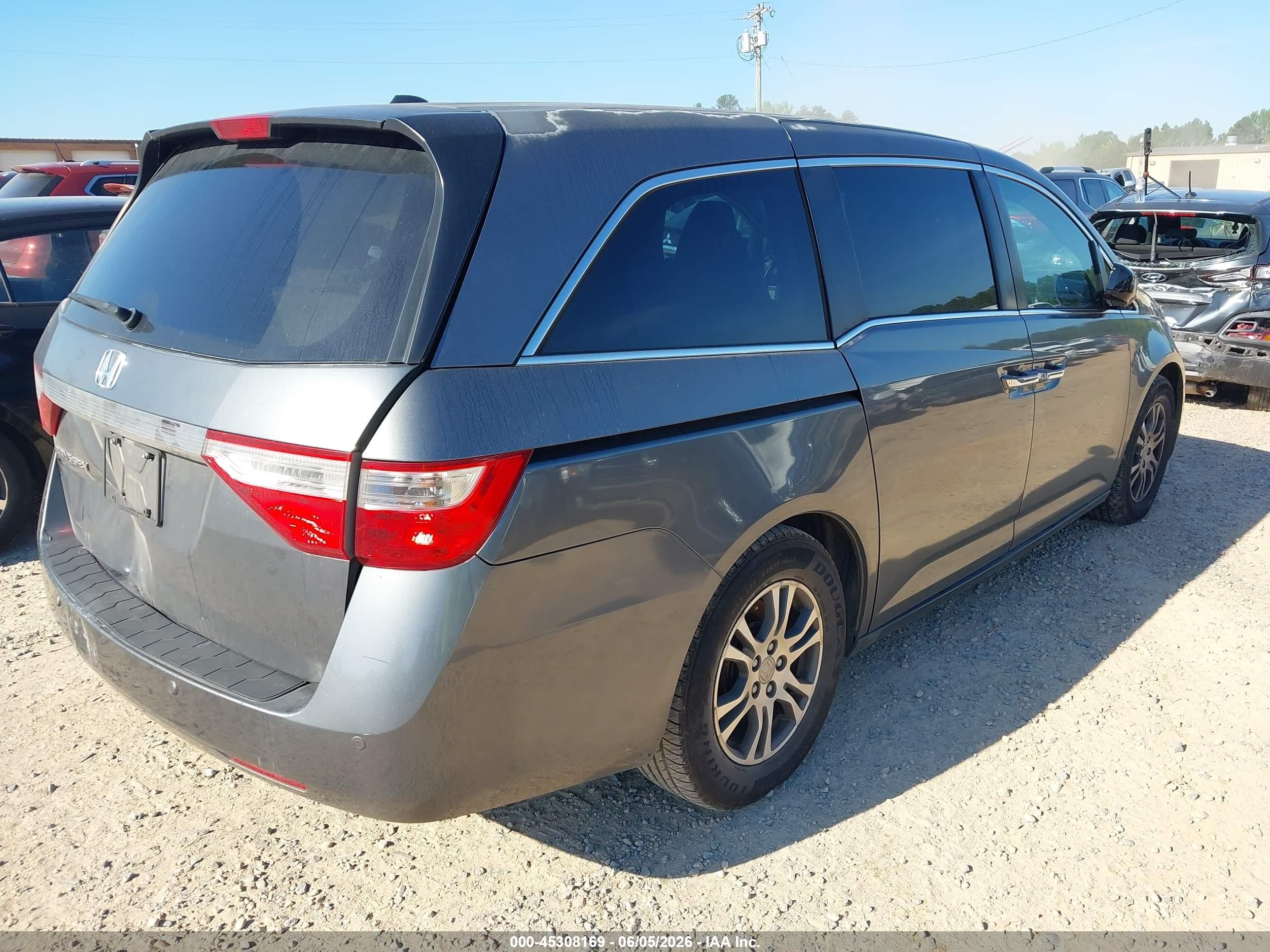 2011 Honda Odyssey Ex-l Gray vin: 5FNRL5H63BB009669