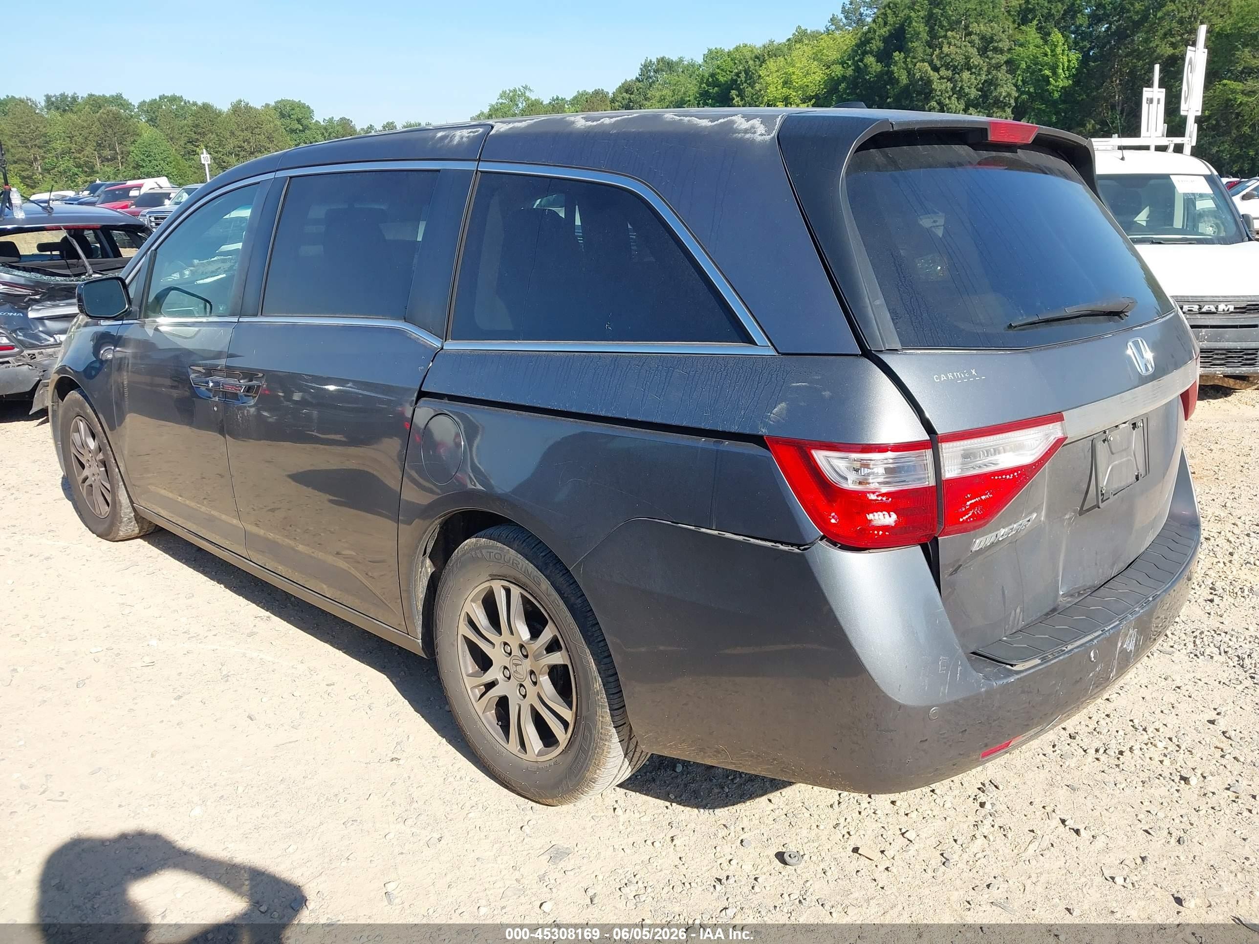 2011 Honda Odyssey Ex-l Gray vin: 5FNRL5H63BB009669
