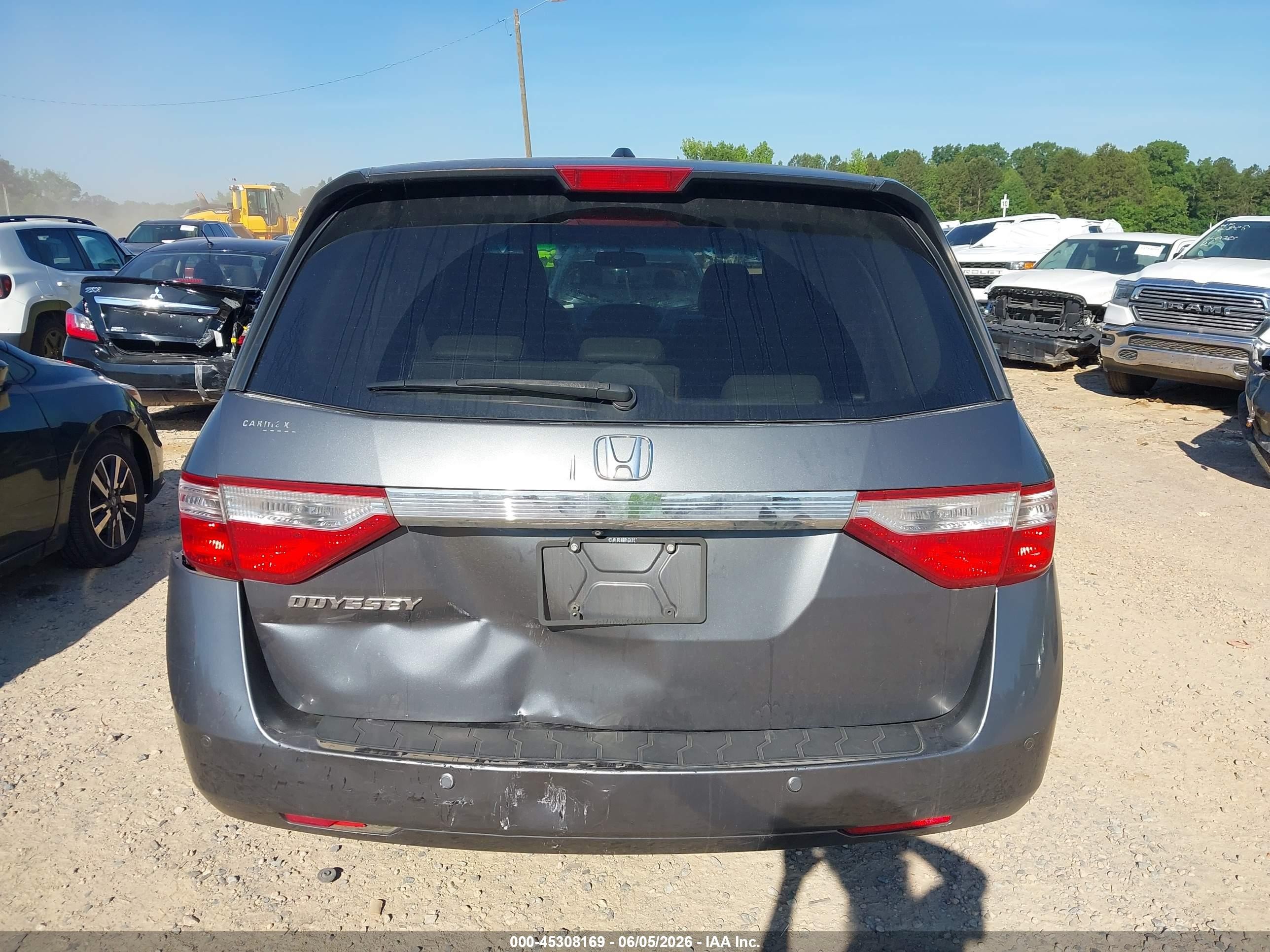 2011 Honda Odyssey Ex-l Gray vin: 5FNRL5H63BB009669