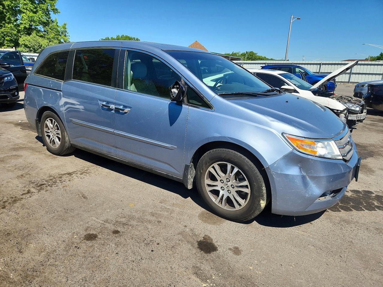 2011 Honda Odyssey Exl Blue vin: 5FNRL5H63BB012927