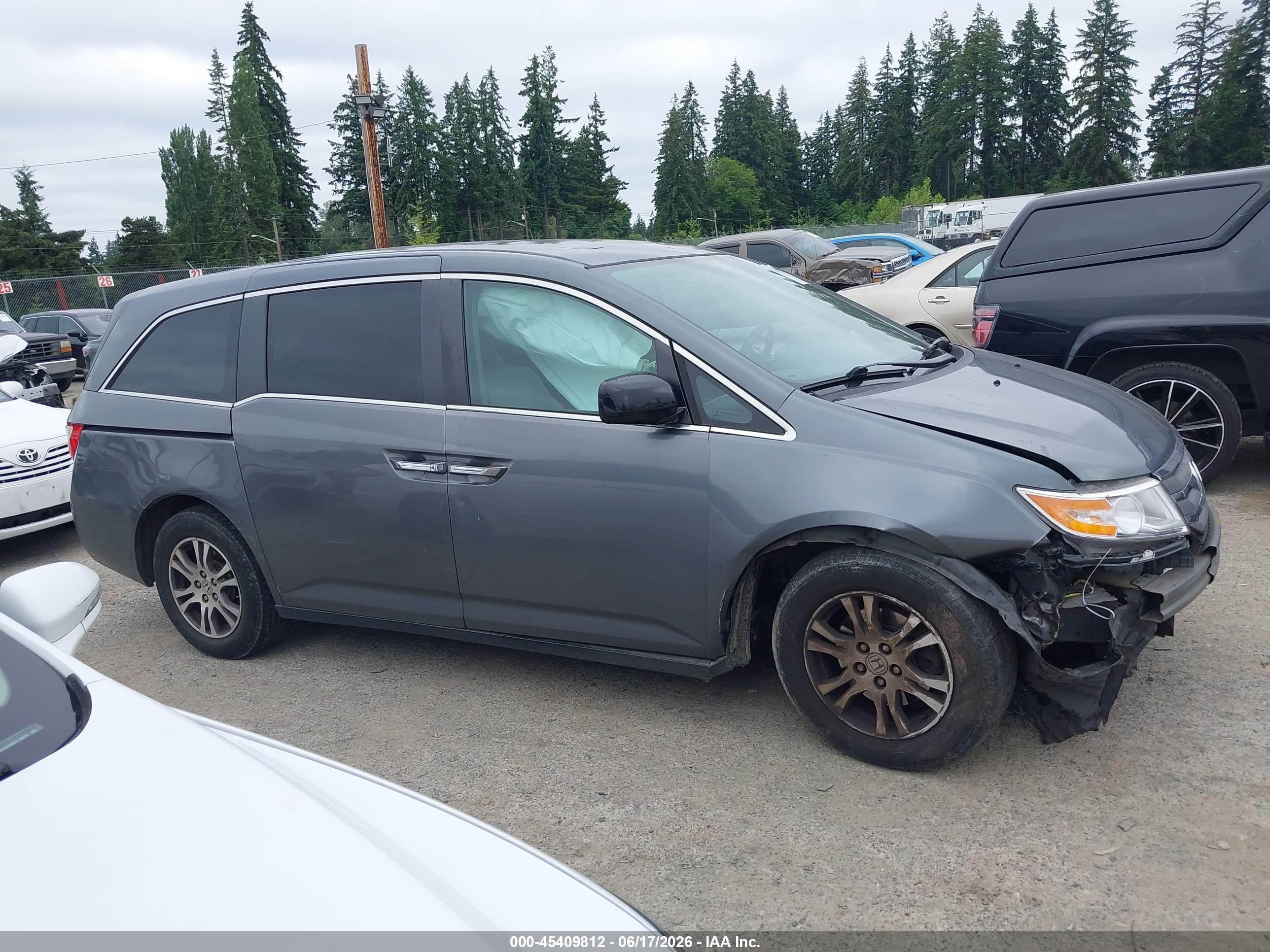 2011 Honda Odyssey Ex-l Gray vin: 5FNRL5H63BB031607