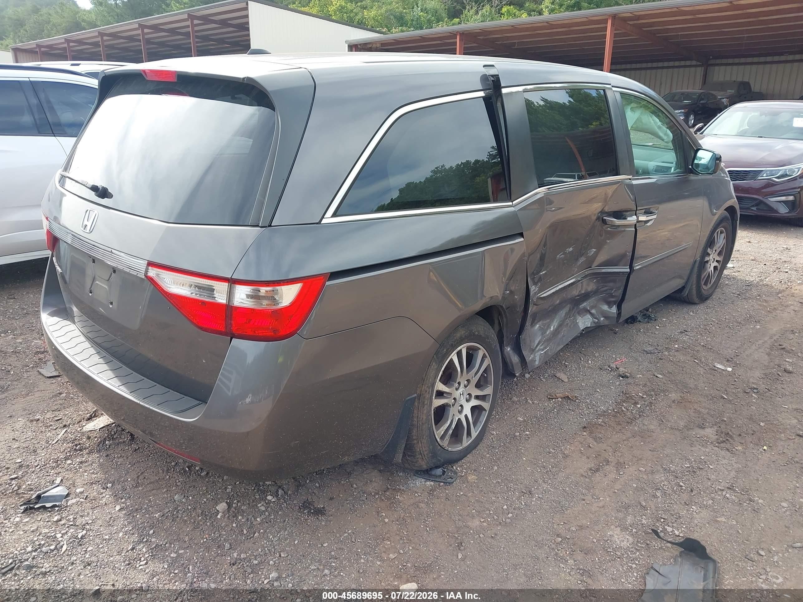 2011 Honda Odyssey Ex-l Gray vin: 5FNRL5H63BB054286