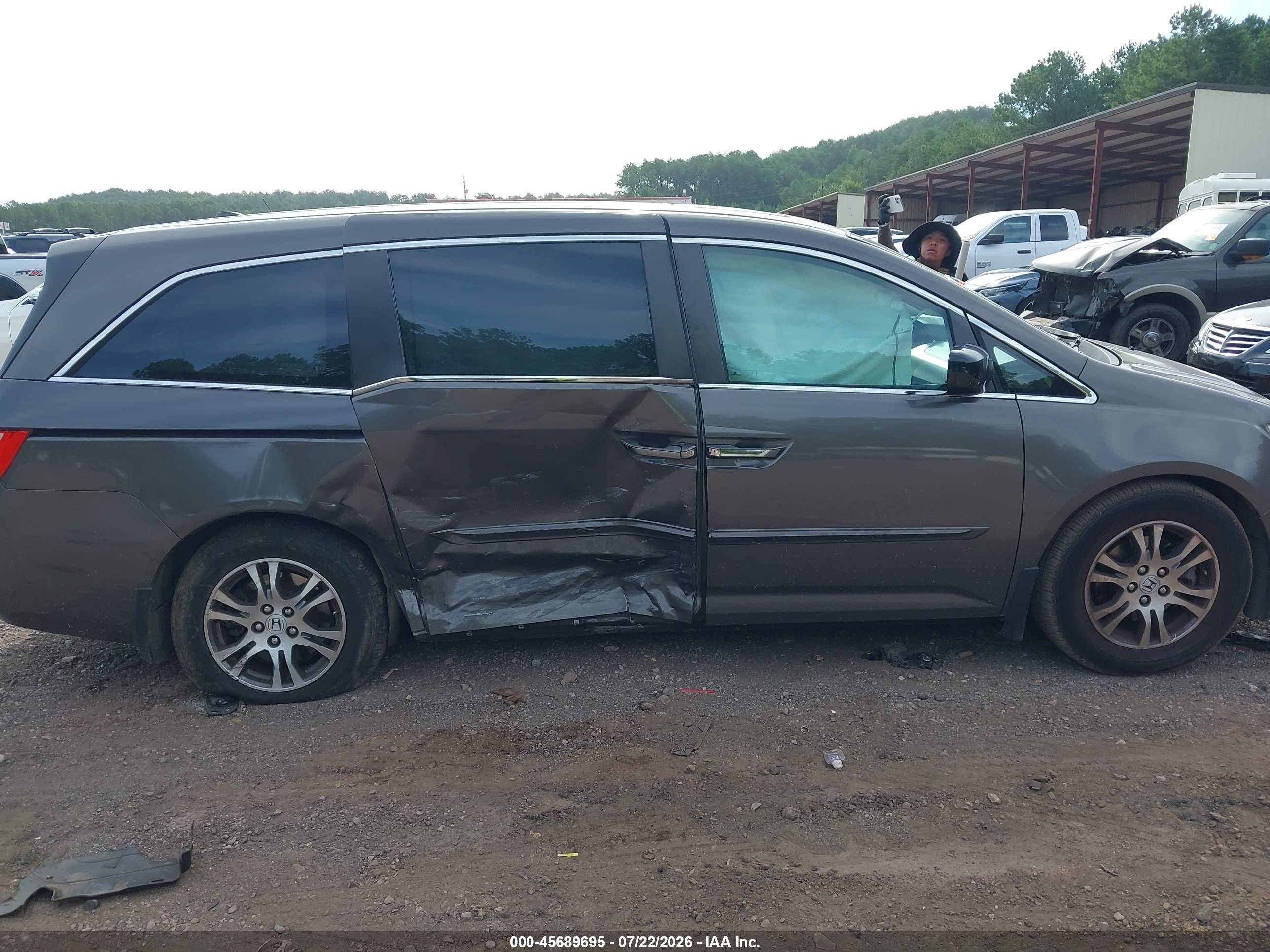 2011 Honda Odyssey Ex-l Gray vin: 5FNRL5H63BB054286