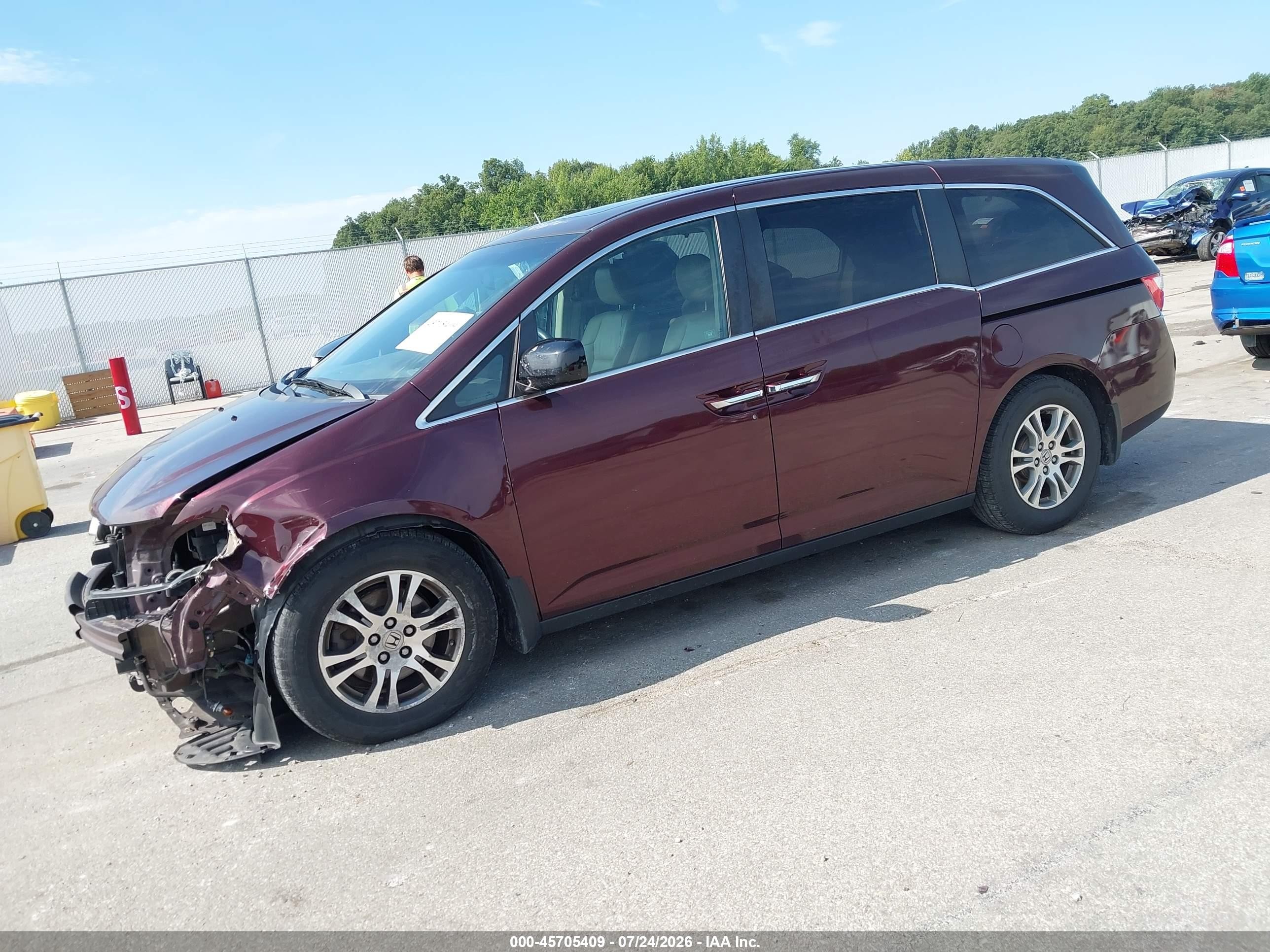 2011 Honda Odyssey Ex-l Red vin: 5FNRL5H63BB059598