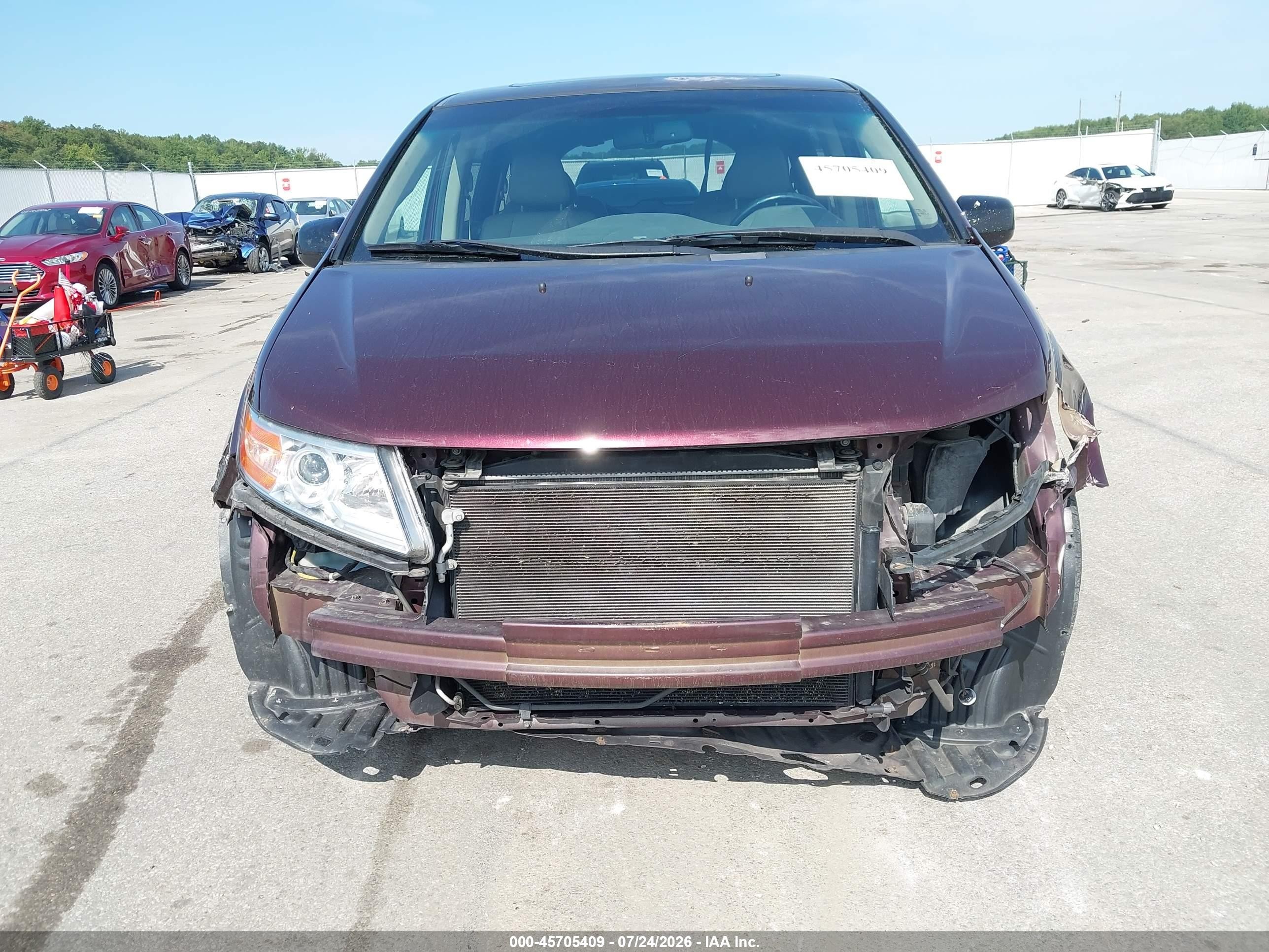 2011 Honda Odyssey Ex-l Red vin: 5FNRL5H63BB059598