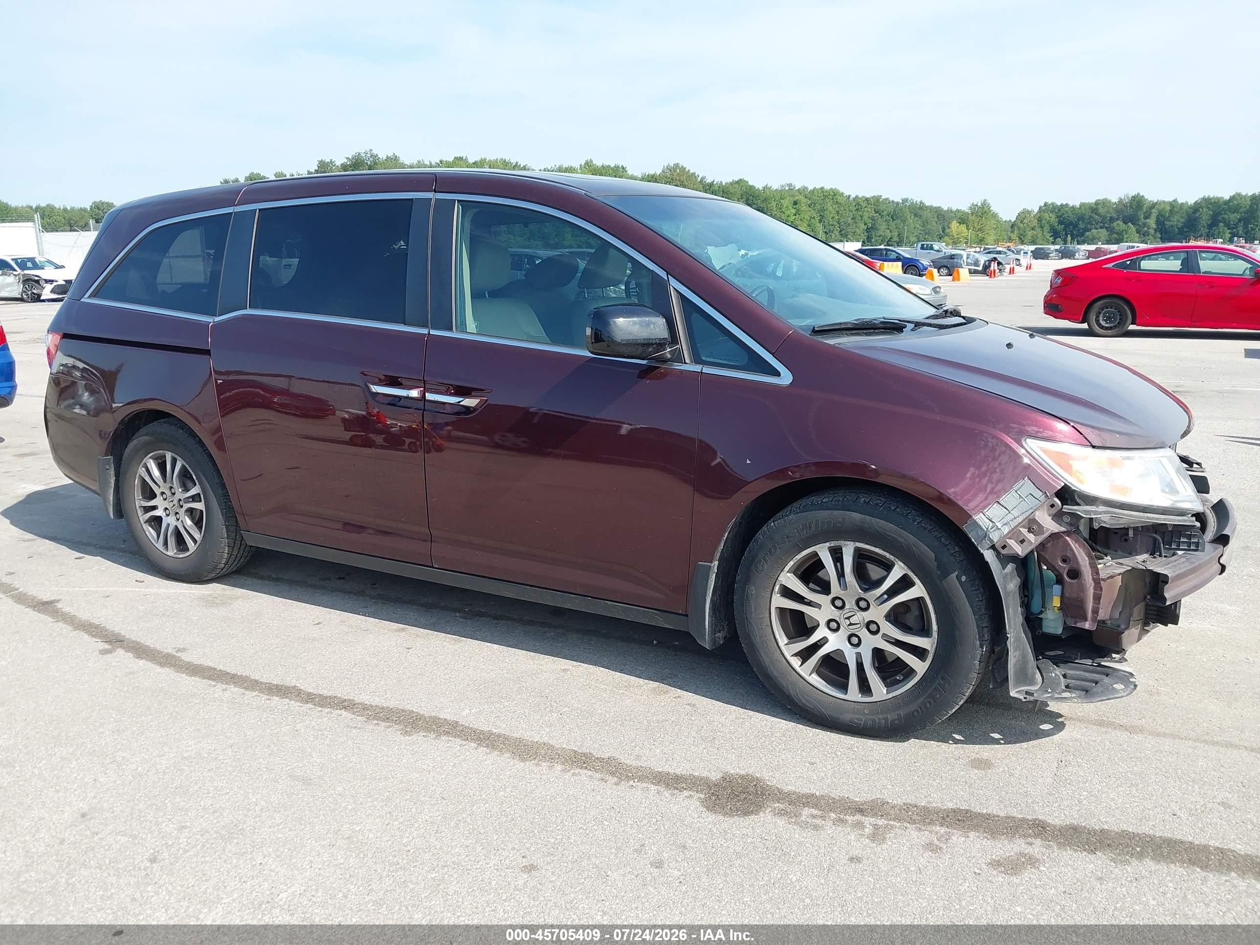 2011 Honda Odyssey Ex-l Red vin: 5FNRL5H63BB059598