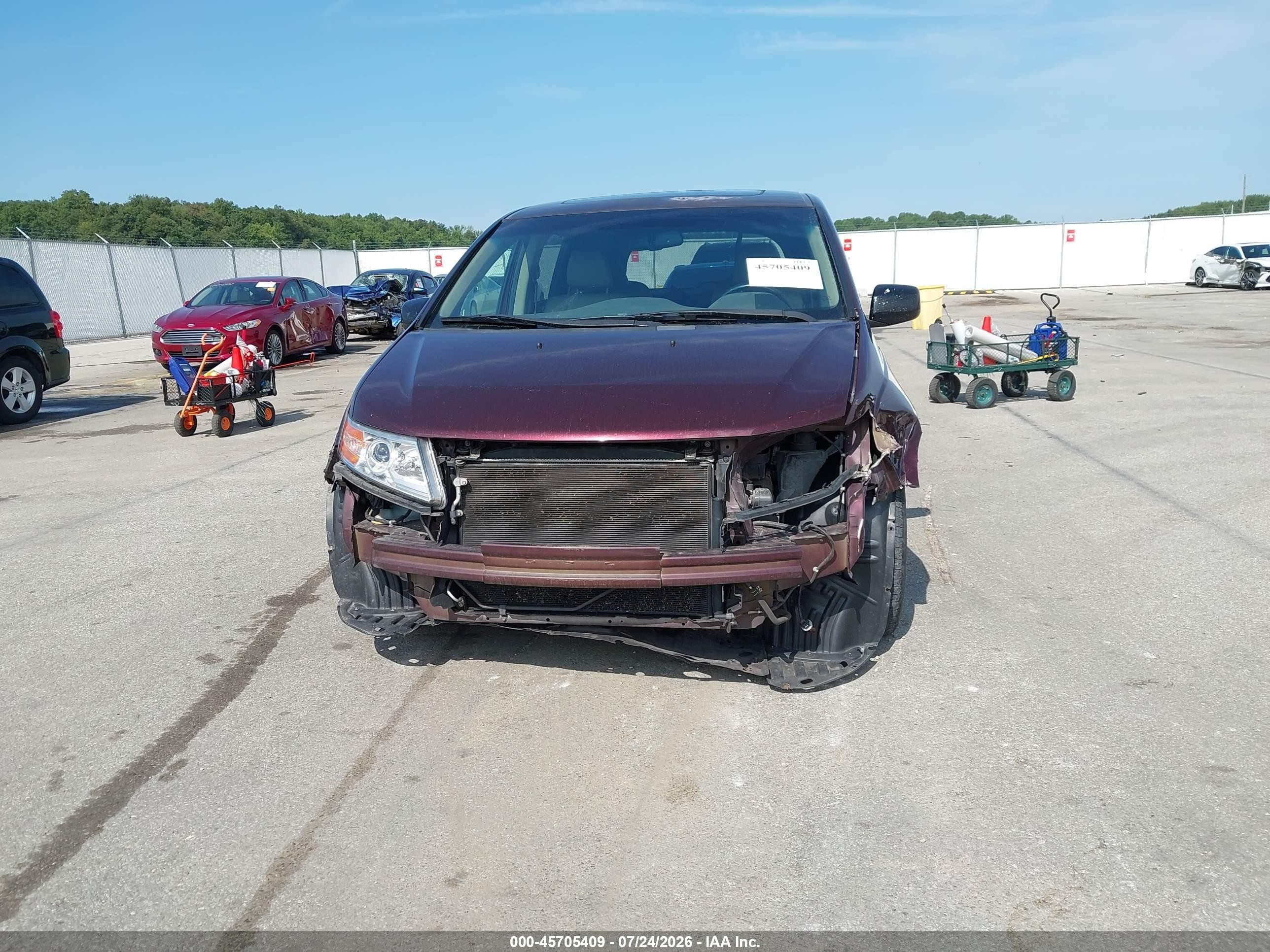 2011 Honda Odyssey Ex-l Red vin: 5FNRL5H63BB059598