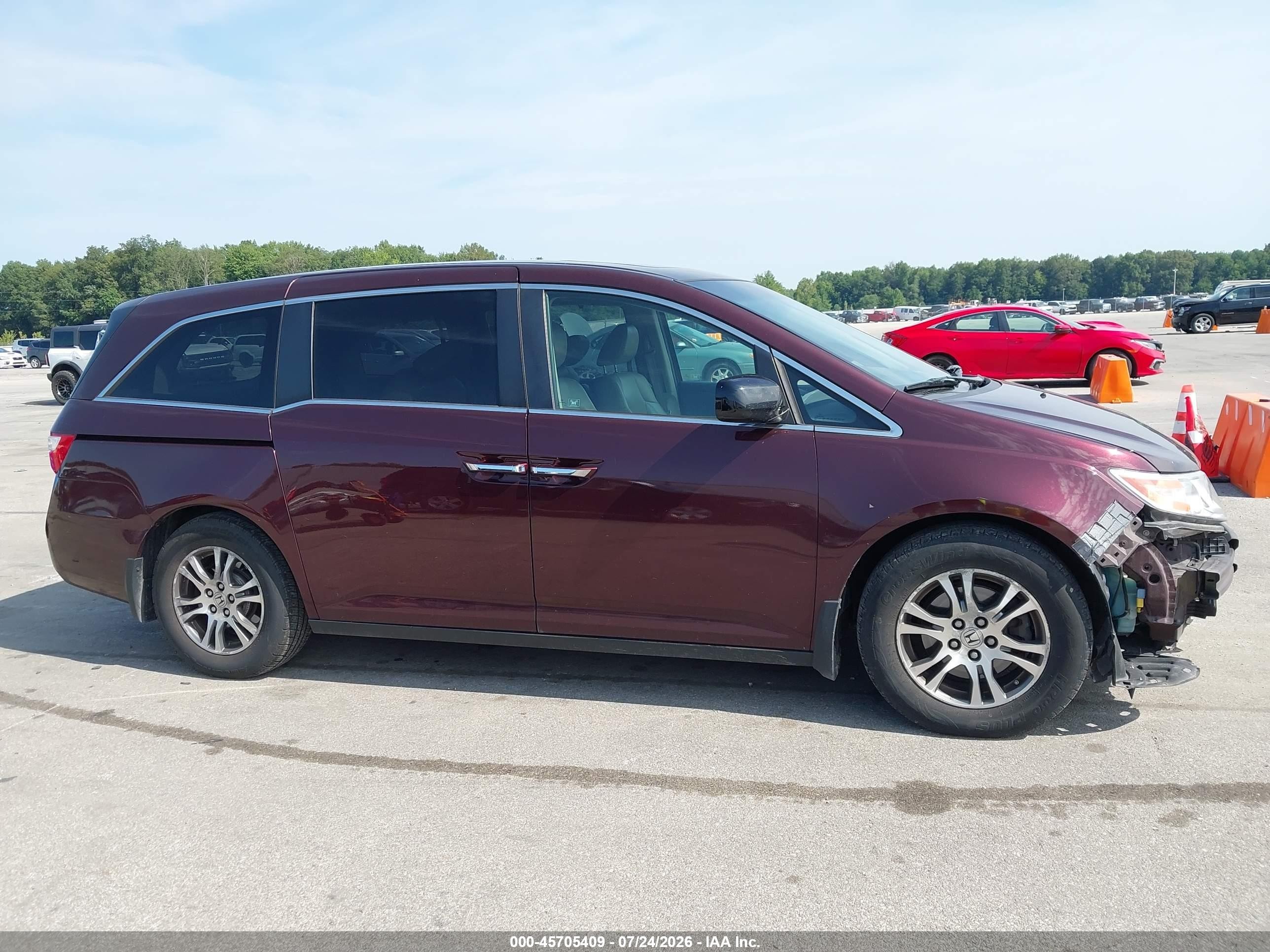 2011 Honda Odyssey Ex-l Red vin: 5FNRL5H63BB059598