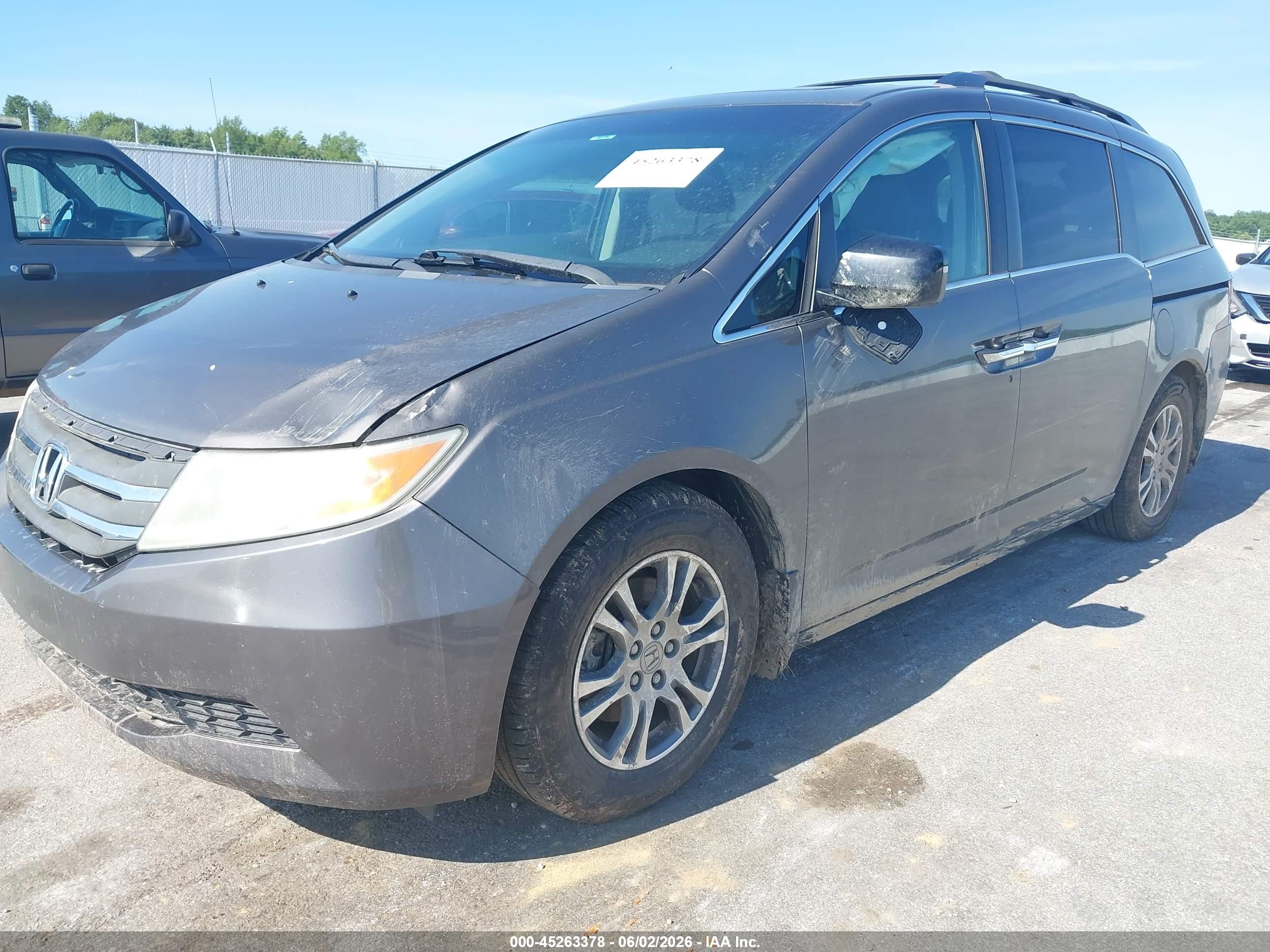2011 Honda Odyssey Ex-l Gray vin: 5FNRL5H63BB066261