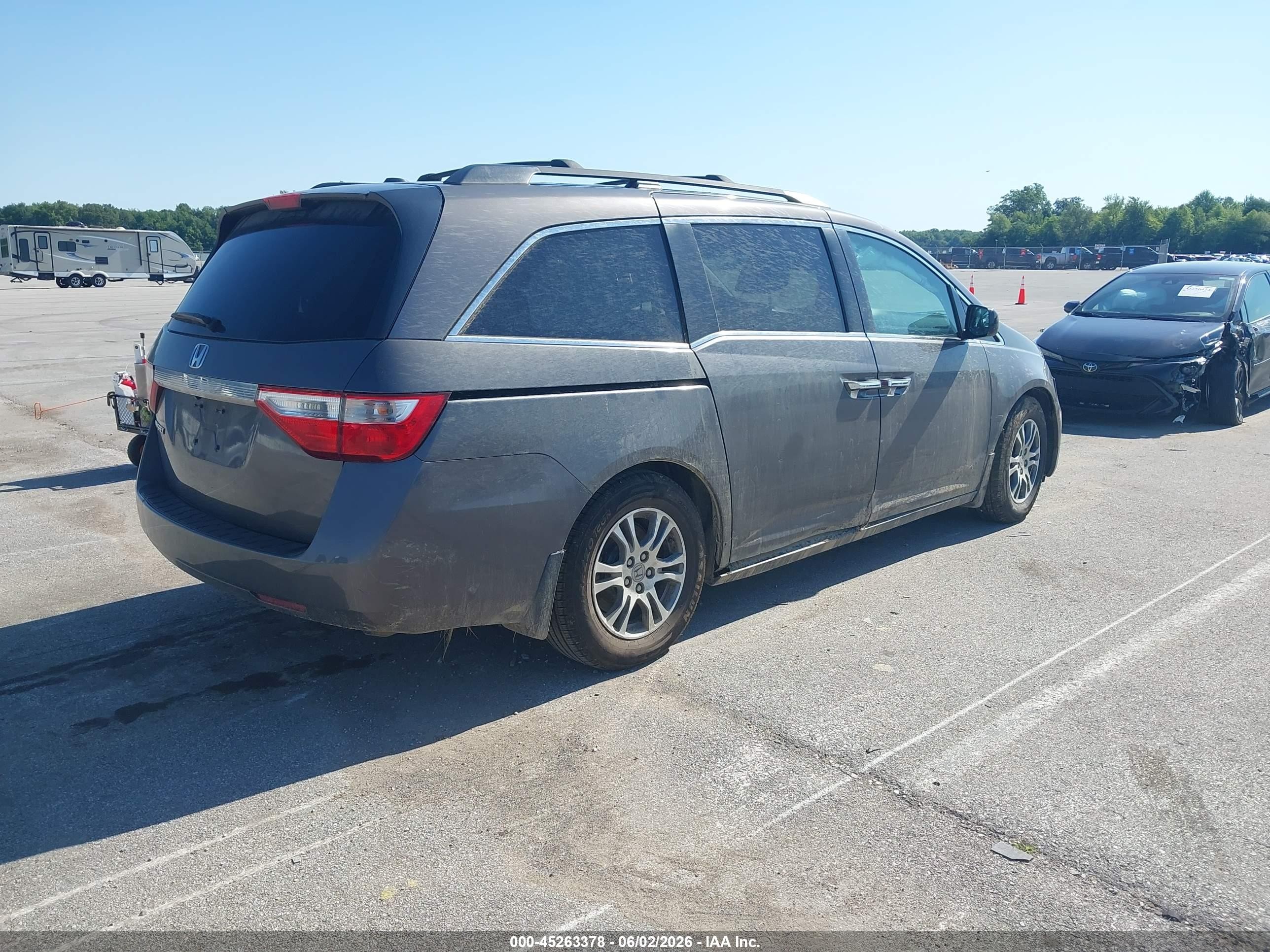 2011 Honda Odyssey Ex-l Gray vin: 5FNRL5H63BB066261